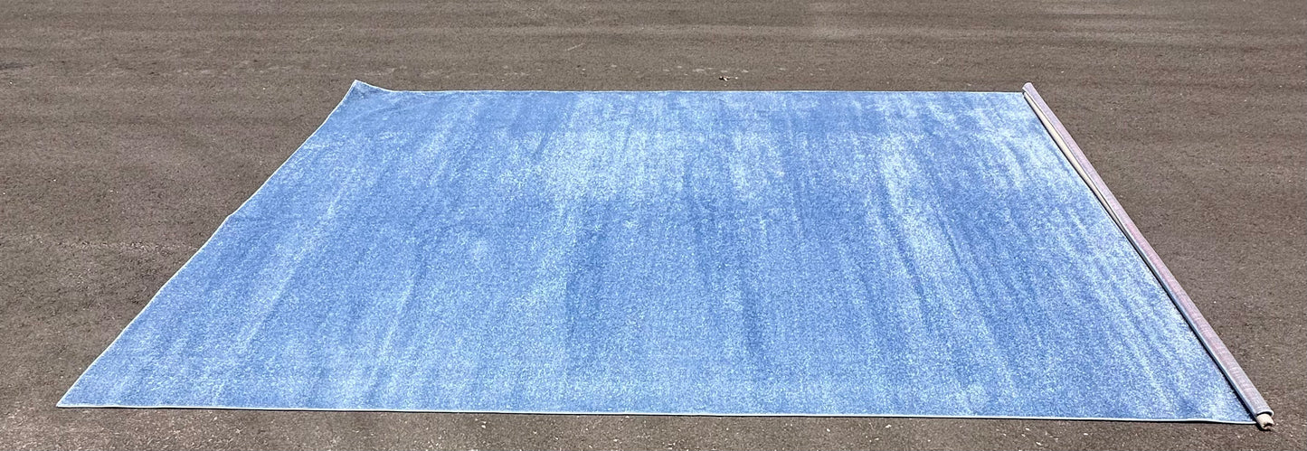JONATHAN Low-Pile Indoor Area Rug, Coastal, Bohemian, Minimalist, Classic, Casual, Easy-Washing, Haze Blue, 10 X 14 (L874)