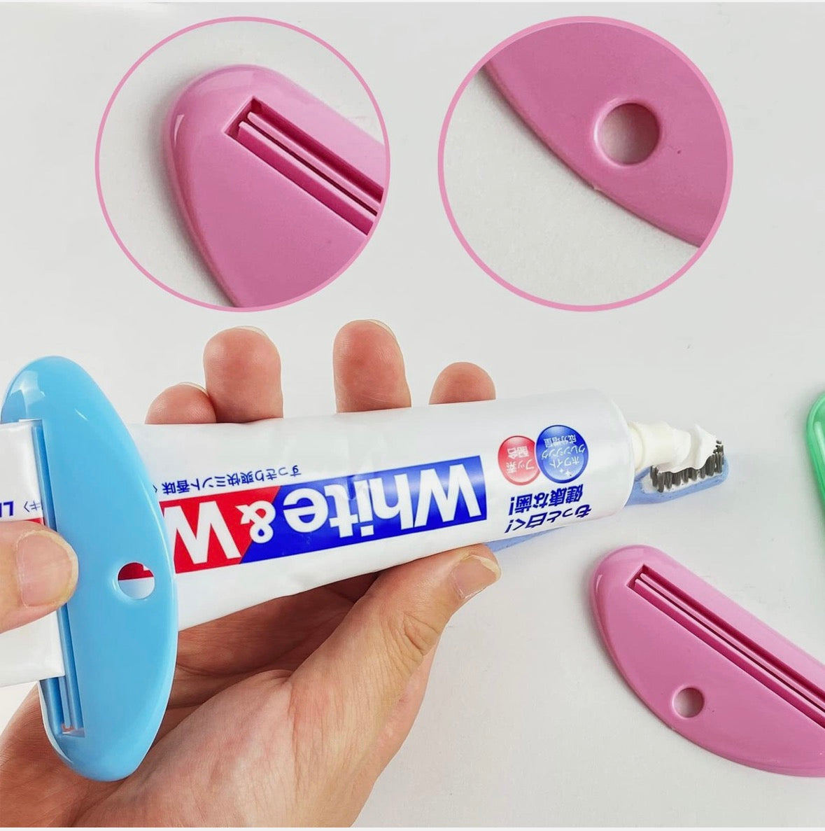 MUXGOA Toothpaste Tube Squeezer Dispenser, 9 Pcs Plastic Holder Clips for Saving Toothpaste Facial Cleanser Creams Paint