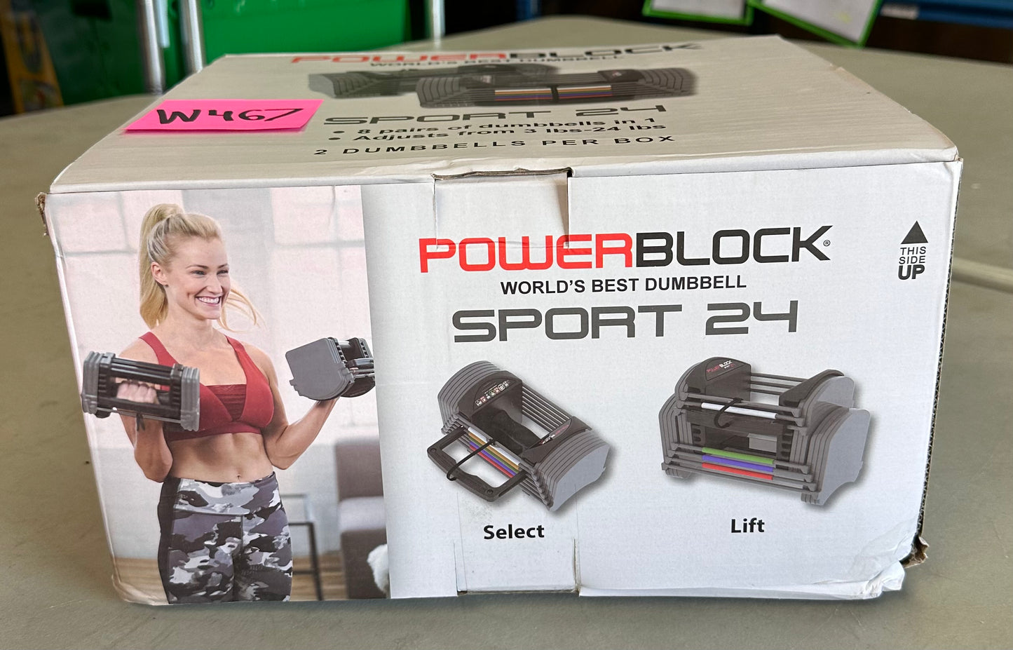 PowerBlock Sport 24 Adjustable Dumbbells, 3-24 lb. Durable Steel Build, Innovative At Home Workout Equipment, All-in-One Strength Training (W467)