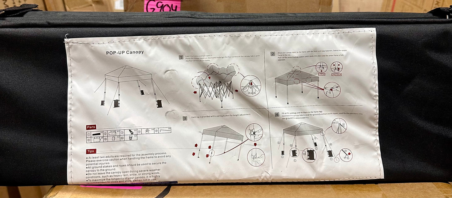 Yaheetech 8x8 Pop Up Canopy Easy Set-up Tent, Portable Outdoor Canopy Instant Tent, Commercial Gazebo with Wheeled Carry Bag & 4 Sandbags for Home, Party & Outdoor Activities, Blue (G920)
