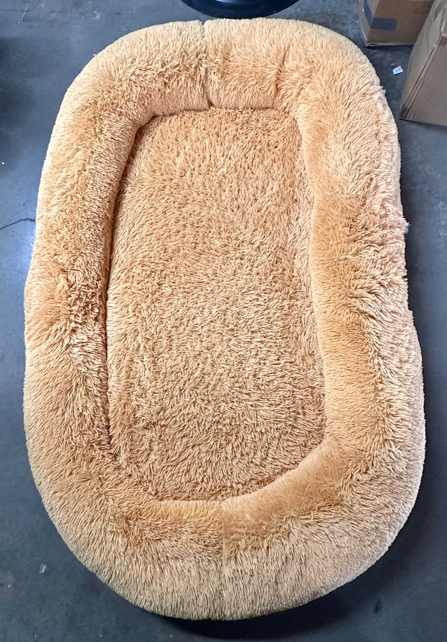 Human Dog Bed, 71"x45"x12" Fits You and Pets, Washable Faux Fur Pet Bed for People and Pets, Napping Orthopedic Dog Bed, Pumpkin (R608)