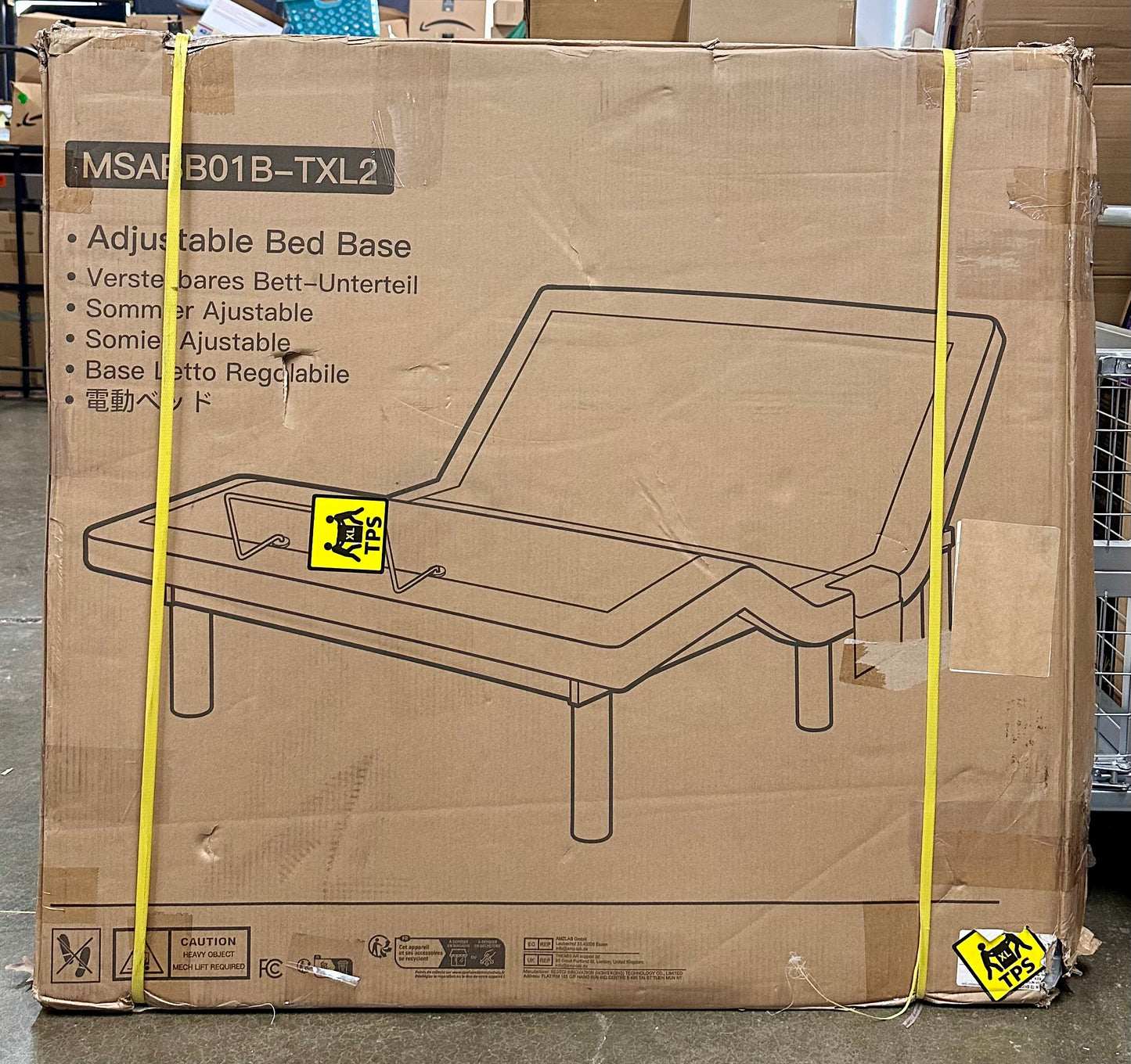 New - AMADA Adjustable Twin XL Bed Frame with Massage, 4 USB Ports & Under-Bed LED Light, MSABBO1B-TXL2 (B930)