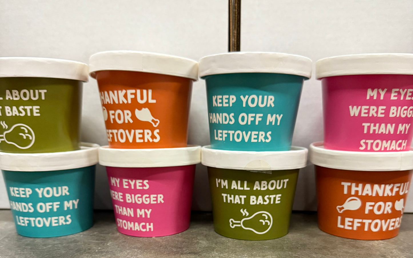 10x 2packs Leftover Containers To-Go Serving Cups with Cute Quotes (10 x 2packs = 20 containers)