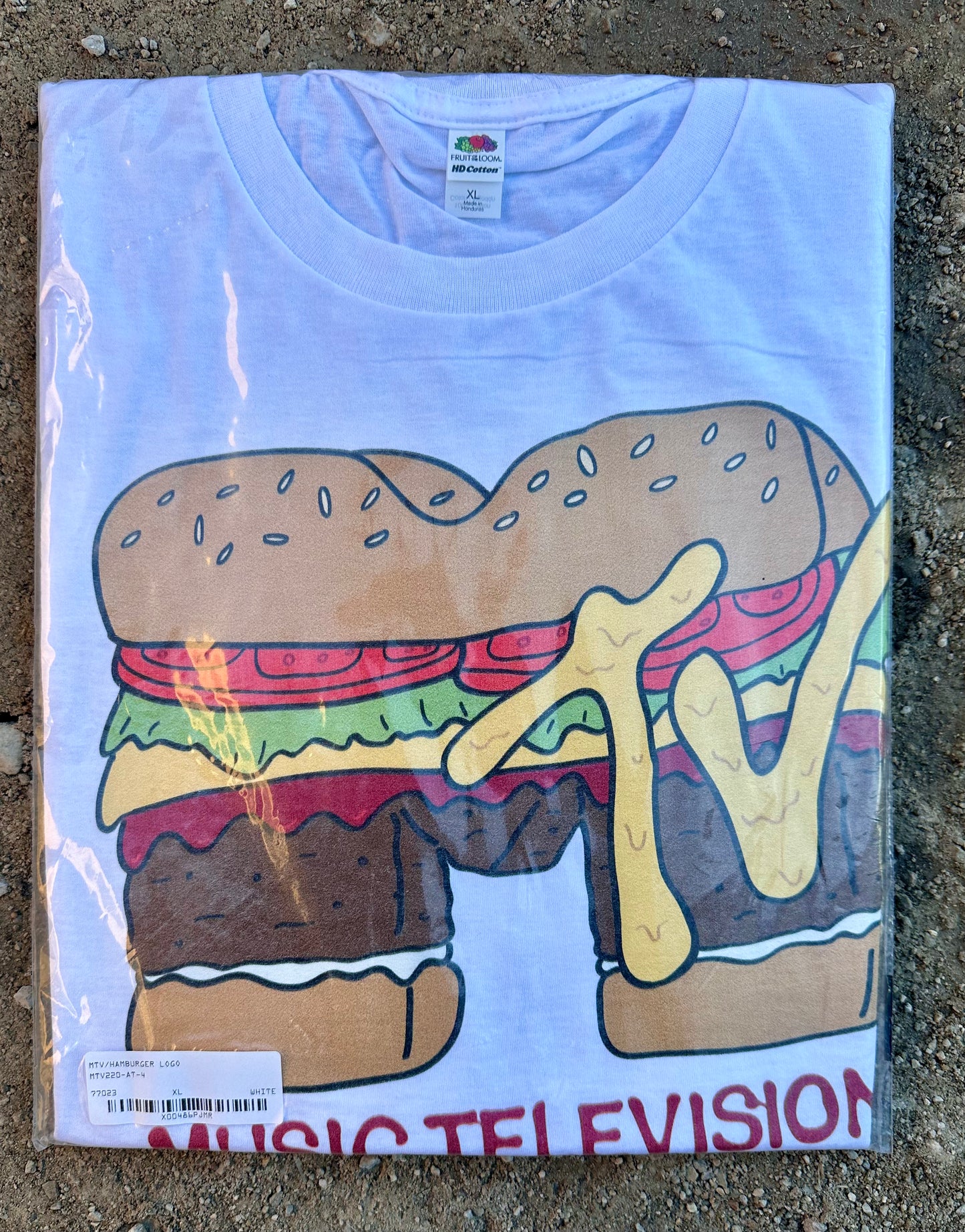 MTV Hamburger Logo Unisex Adult T Shirt (Size XL)