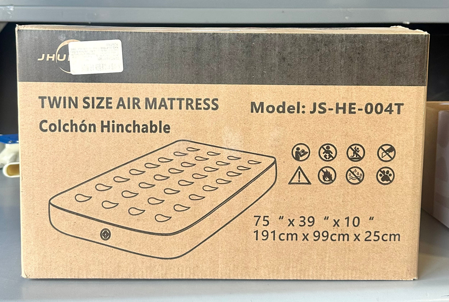 Camping Air Mattress, 10" Raised Flocked Surface Twin Mattress with Carry Bag, Easy to Inflate Blow Up Bed, Portable Inflatable Air Bed for Tents Travel Home Guests, 330lb MAX (No Pump)