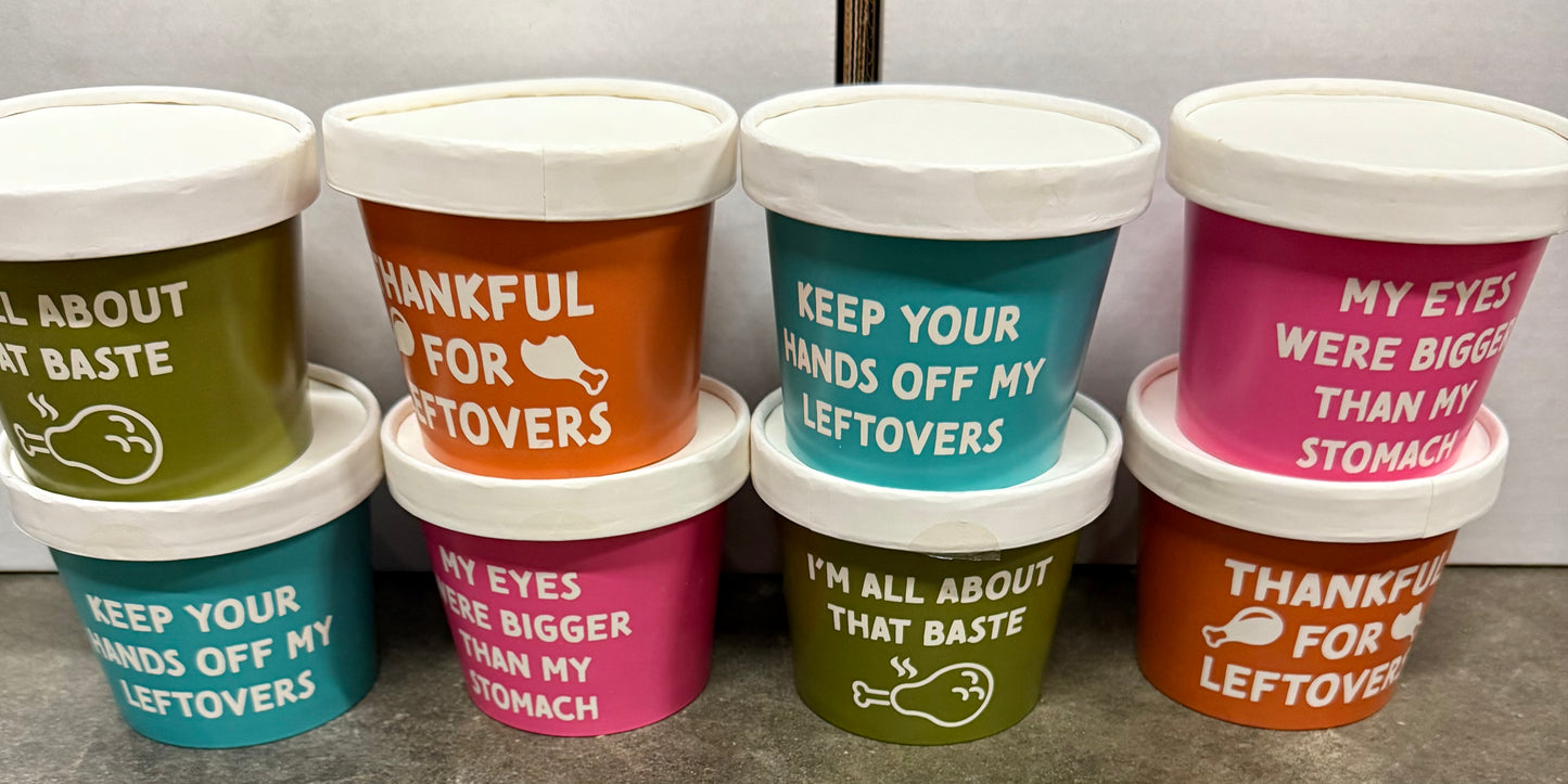 10x 2packs Leftover Containers To-Go Serving Cups with Cute Quotes (10 x 2packs = 20 containers)