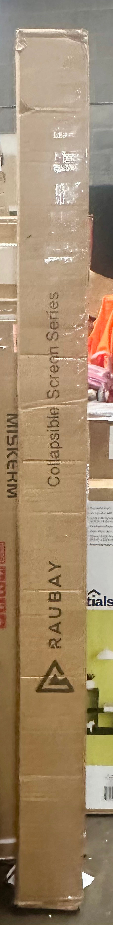 RAUBAY 78.7” x 78.7” Large Collapsible Gray Backdrop Screen, Portable Retractable Panel Photo Gray Background with Stand for Video Conference, Photographic Studio, Streaming (R769)