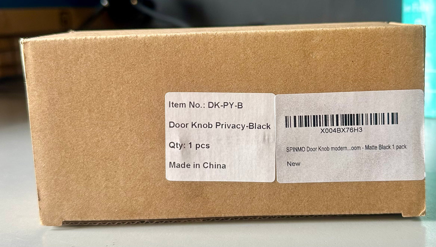 Matte Black Door Knobs with Lock and Keys, Interior/Exterior Door Knob for Bedroom or Bathroom, Entry Door Lock