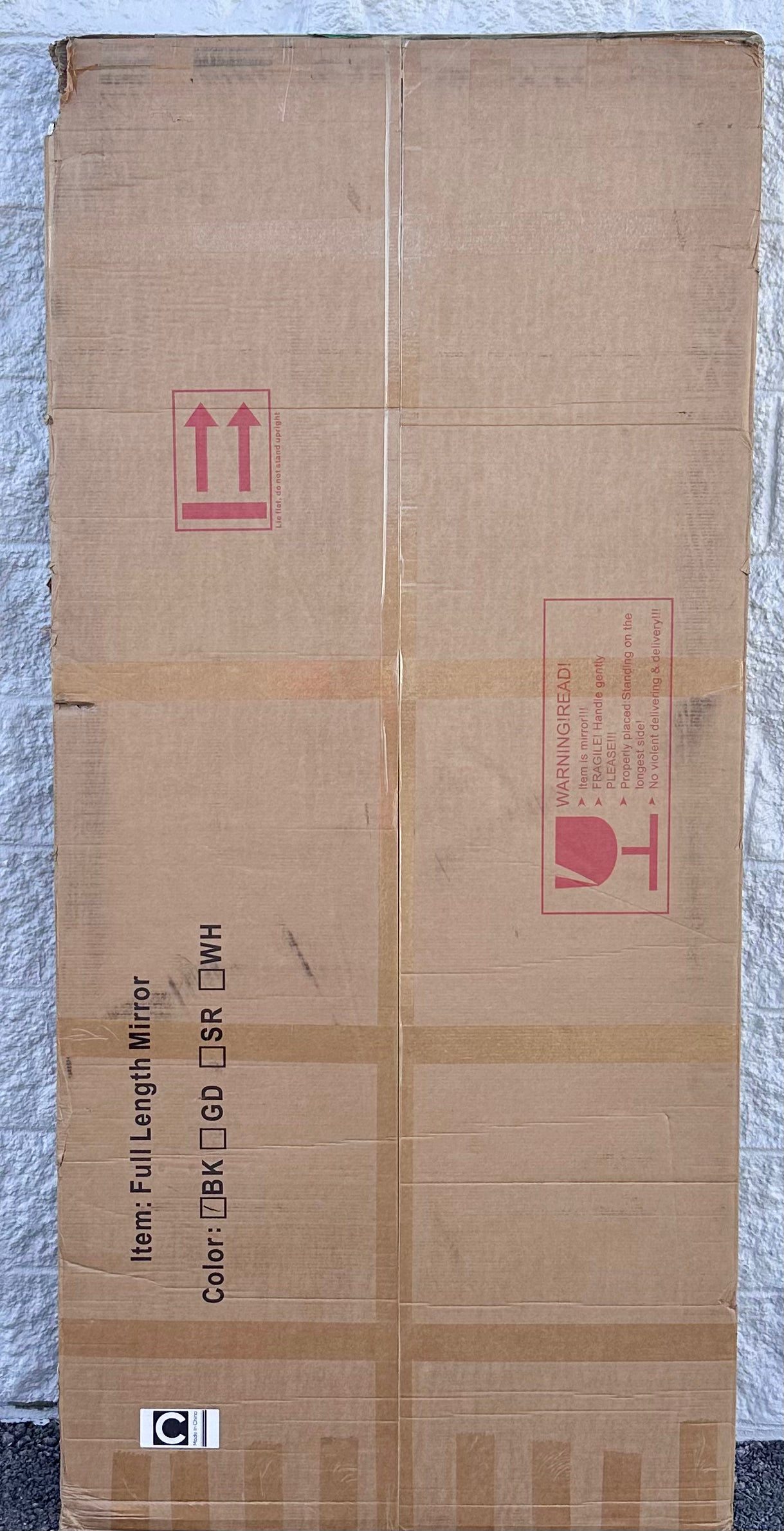 Antok Floor Mirror, Wood Full Length Mirror with Stand, Hanging, Mounted, or Free Standing for Living Room, Bedroom, Cloakroom, 71"×32", Black, Arched Style (M470)