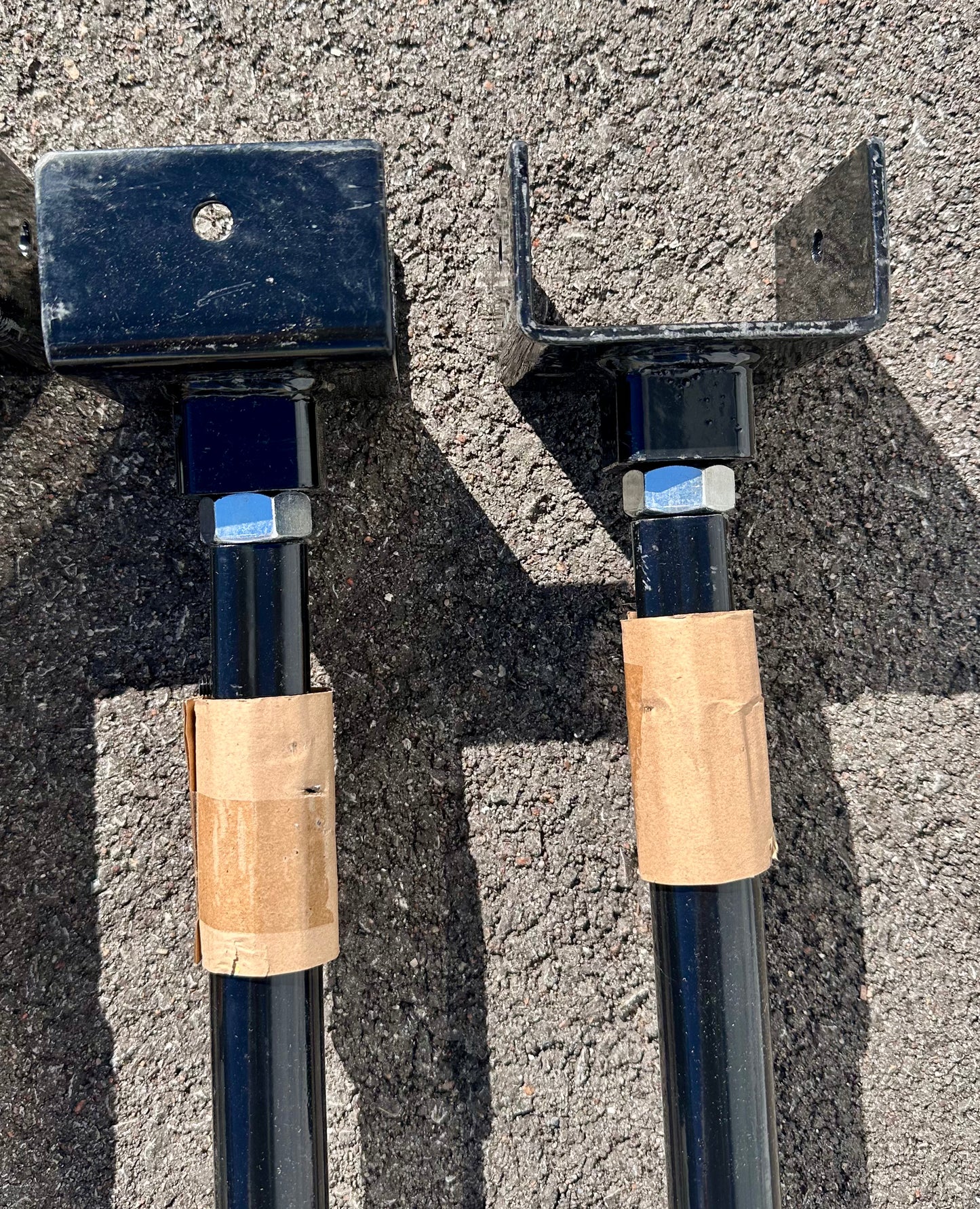 4 Pack Pylex Adjustable Helical Post No Dig Ground Anchor, 4" X4" Post for Patio, Shed or Deck, No Concrete - Black Steel (Black, 32") (G875)