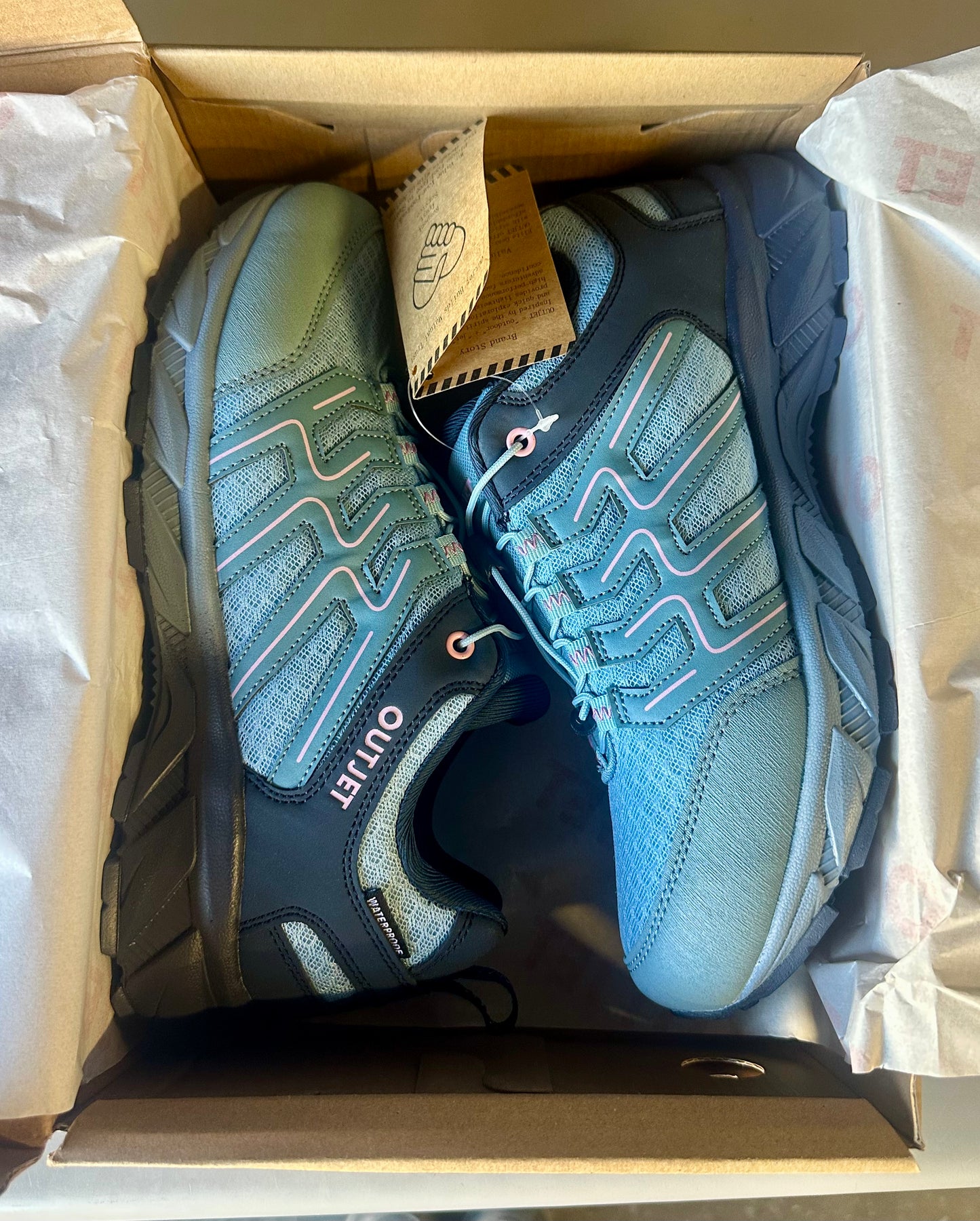 Women's Waterproof Hiking Shoes, Quick Laces, Lightweight, Comfortable, Breathable, Non-Slip Trail Sneakers (Size (W)9)
