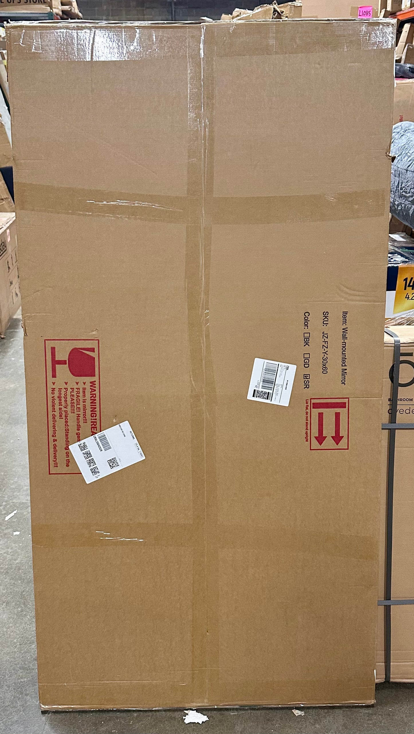 YIROMAN Bathroom Mirror 60"x30", Large Brushed Silver Bathroom Mirror with Aluminum Frame, Rectangular Vanity Mirror with Right Angles, Wall Mirror Hangs Horizontal or Vertical (M483)