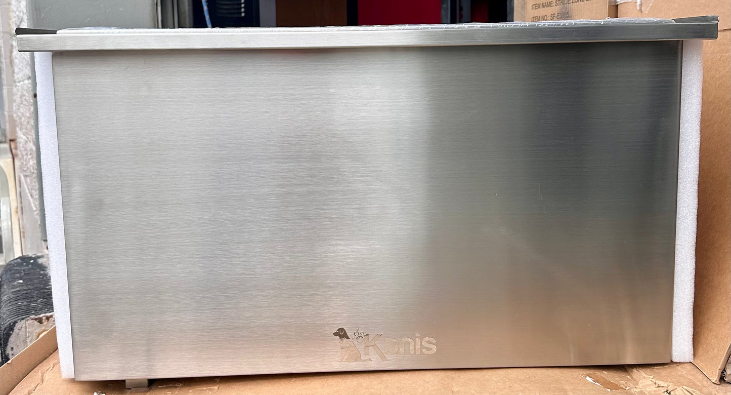 KANIS Professional Stainless Steel Dog Bathing Station - Grooming Tub with Storage Drawer, Floor Grate & Faucet/Dog Bathtub for Large, Medium & Small Pets (32", 1 Drawer - NO RAMP) (R644)