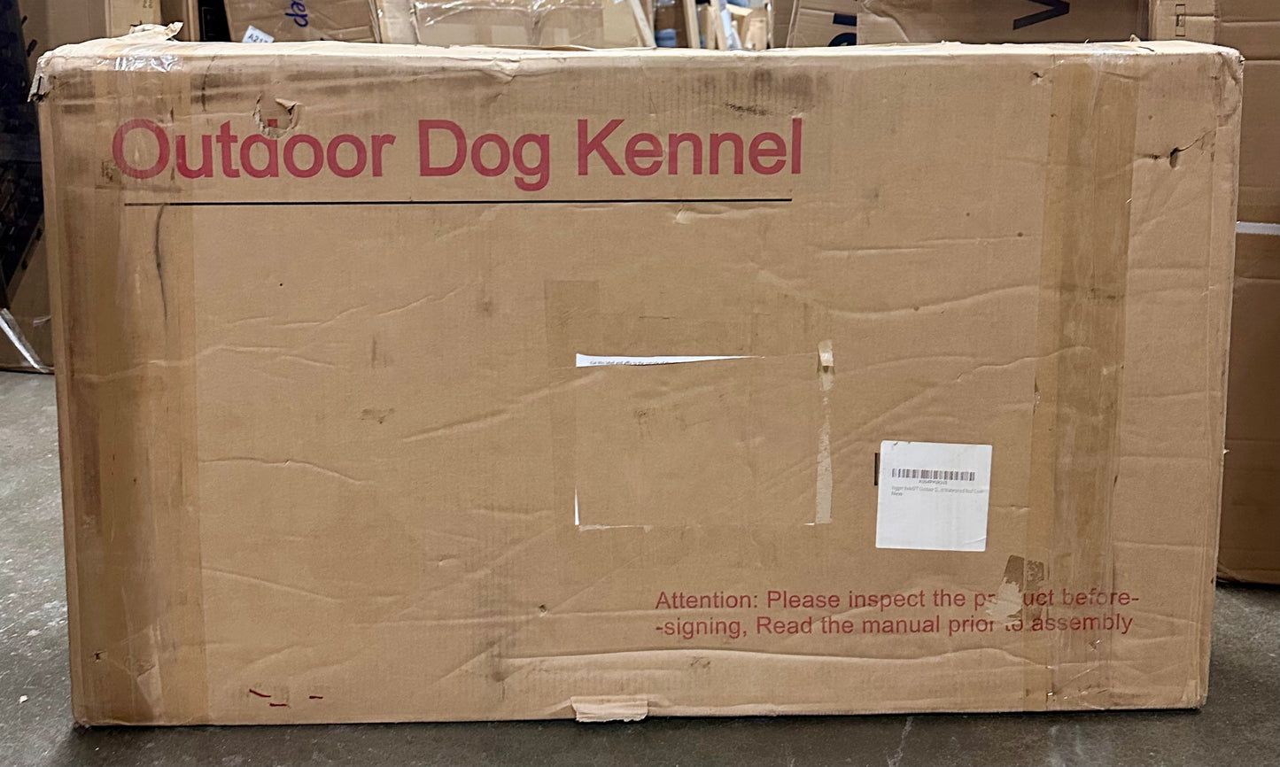 Vagger 7.8x4x4.9FT Outdoor Dog Kennel for Large Dogs,Extra Large Welded Wire Fence Playpen for Outside, Security Door Lock and Panel Connector/UV-Resistant Waterproof Roof Cover (R686)