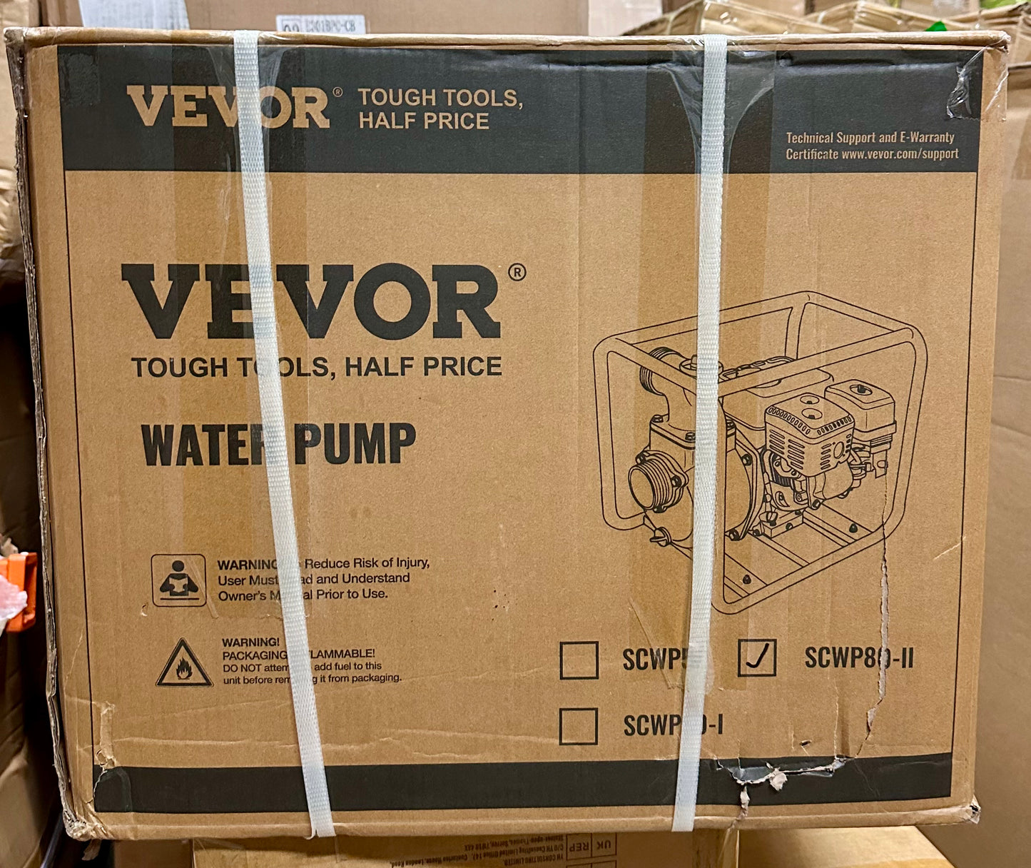 VEVOR Gasoline Engine Water Pump Gas Powered Water Transfer Pump 3" 7HP 4-Stroke (G924)
