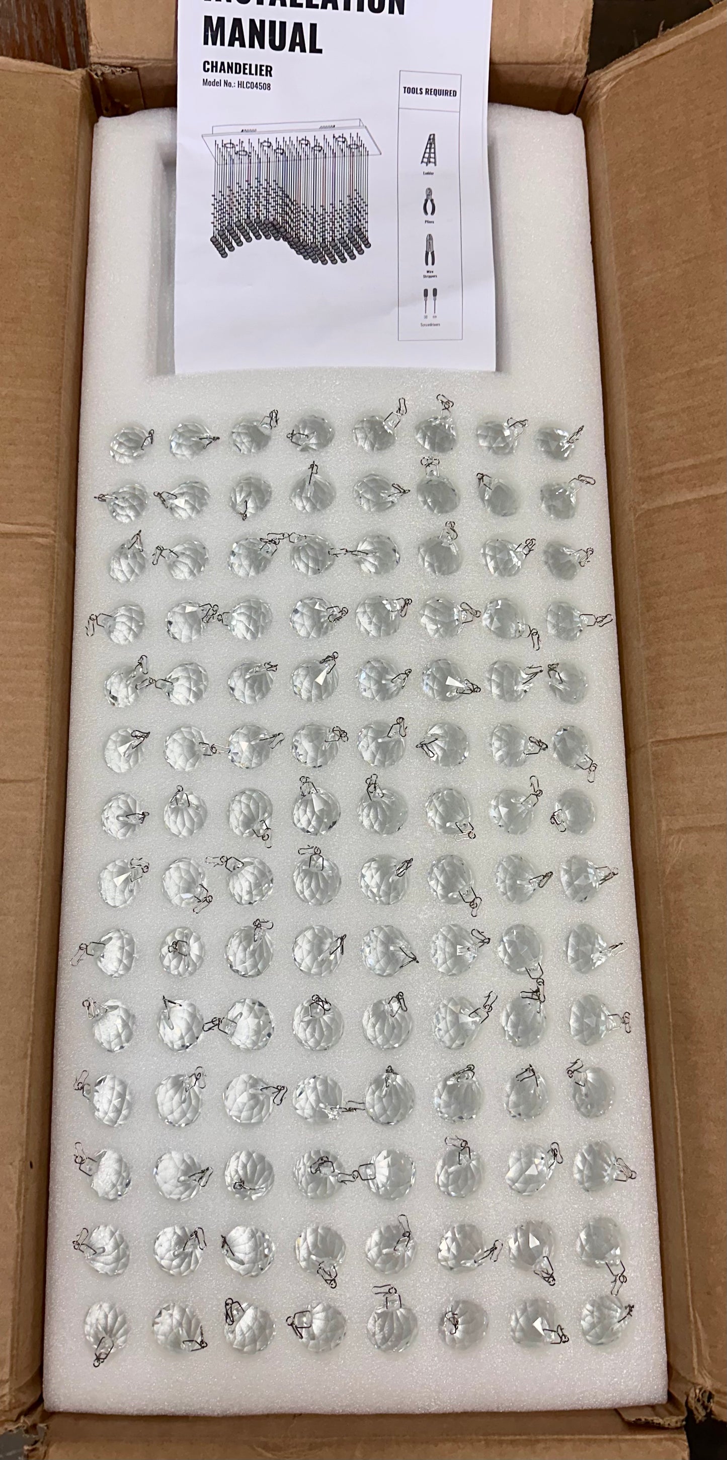 Rectangular Wave Raindrop Chandelier, L31.5×W11.8×H27.6 (L885)