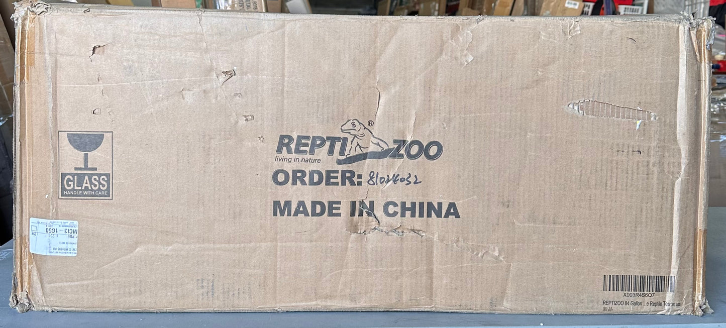 REPTIZOO 84 Gallon Large Reptile Terrarium Extra-Long 60" x 18" x 18" Spliceable Glass Reptile Tank, Double Top Cover Enclosure Habitats (R694)