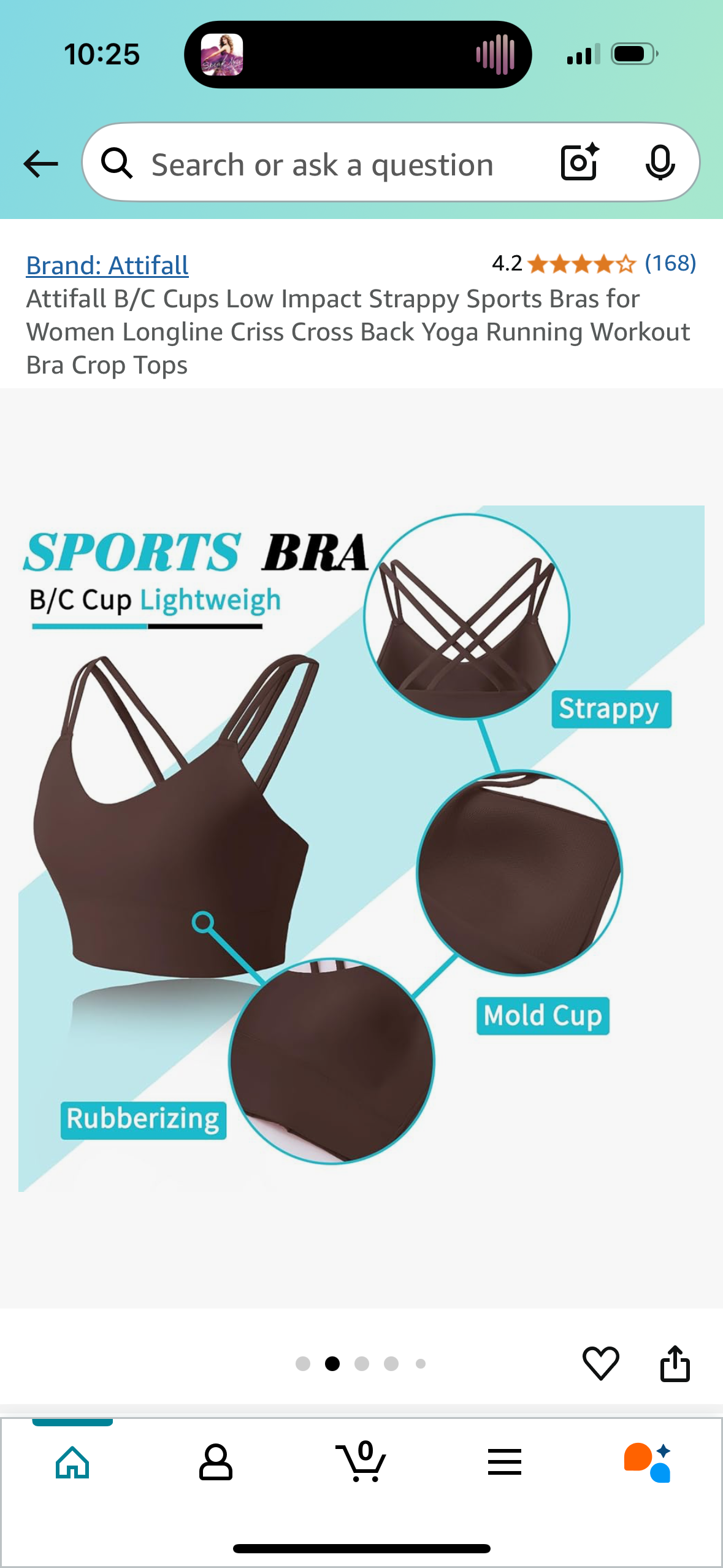 Attifall B/C Cups Low Impact Strappy Sports Bras for Women Longline Criss Cross Back Yoga Running Workout Bra Crop Tops Size Small