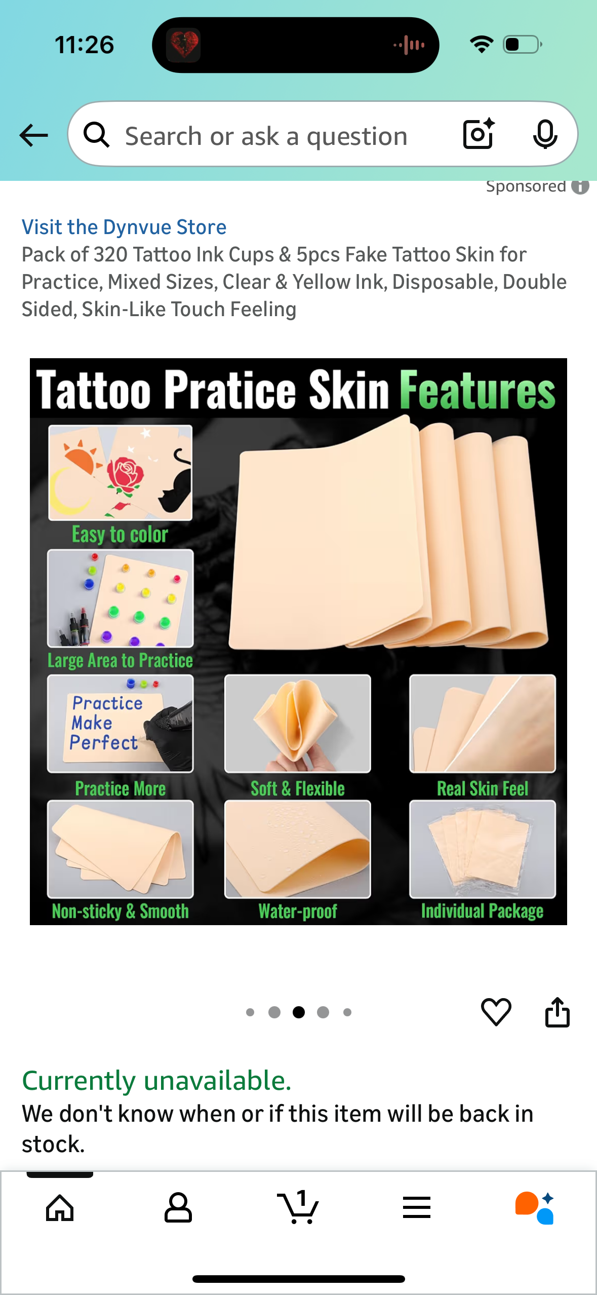 Pack of *480* Tattoo Ink Cups & *10PCS* Fake Tattoo Skin for Practice, Mixed Sizes, Clear & Yellow Ink, Disposable, Double Sided, Skin-Like Touch Feeling