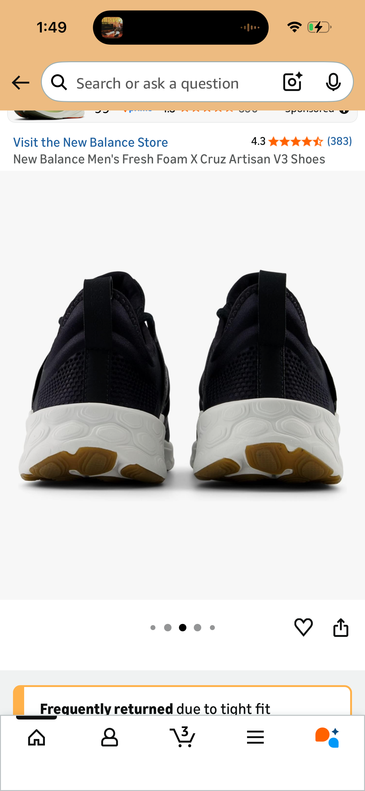 New Balance Men's Fresh Foam X Cruz Artisan V3 Shoes (Size US 9.5 Men’s/11 Women’s)