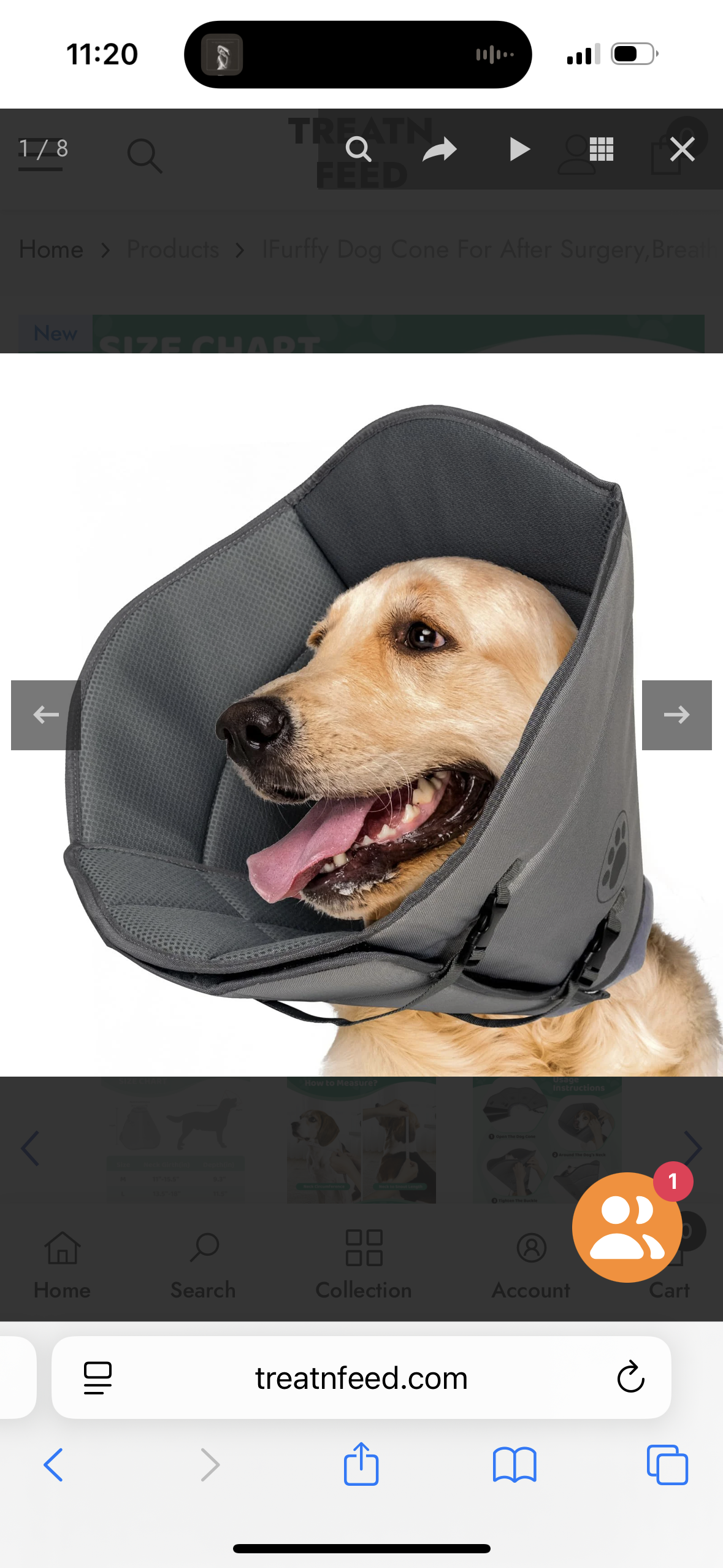 IFurffy Dog Cone For After Surgery,Breathable Soft Dog Cone For Large Medium Small Size Dog, Adjustable Drawstring And Buckle Dog Recovery Collar To Stop Licking And Scratching Wound ,L