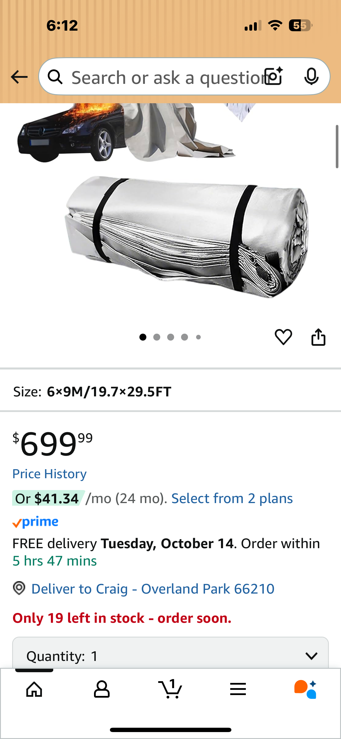 20ft x 30ft Car Fire Blanket for Electric & Gas Vehicles, 1100°C Reusable Emergency Fire Suppression Blanket, Large Double-Sided Silicone Survival Blankets for EV Battery & Engine Fires (R696)