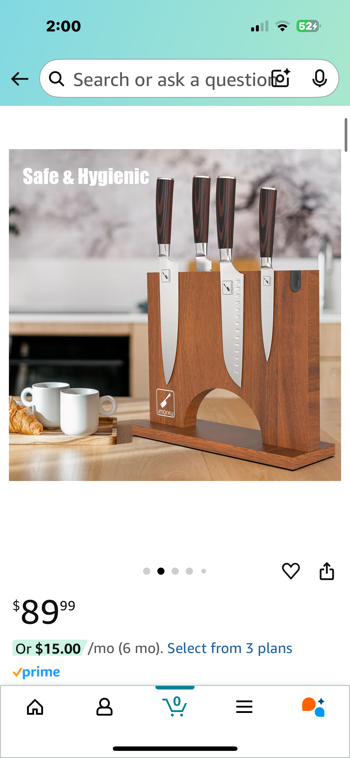 imarku Magnetic Knife Block Holder, Double Sided Kitchen Knife Holder for Counter Top, Magnetic Knife Holder with Knife Sharpener, Universal Knife Block without Knives, Best Gifts