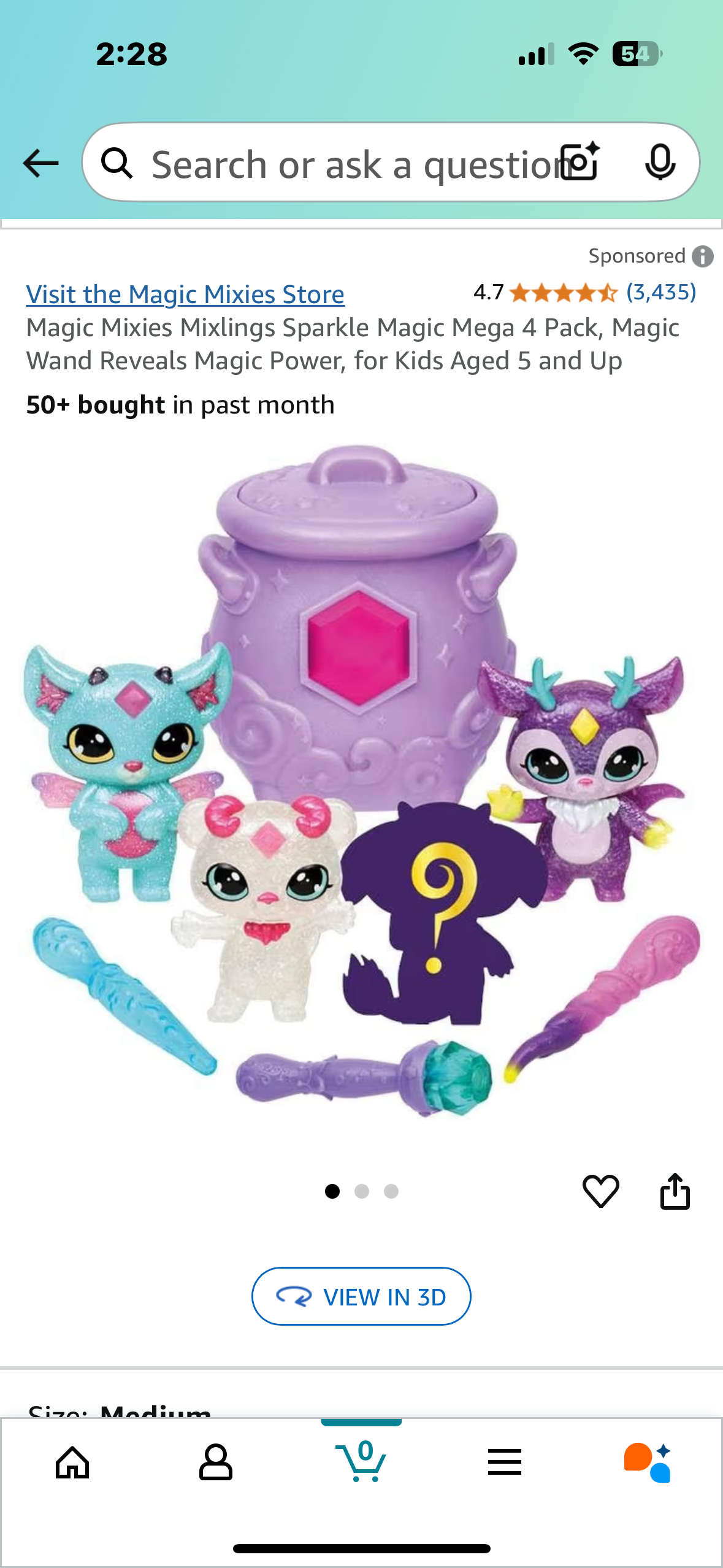 Magic Mixies Mixlings Sparkle Magic Mega 4 Pack, Magic Wand Reveals Magic Power, for Kids Aged 5 and Up