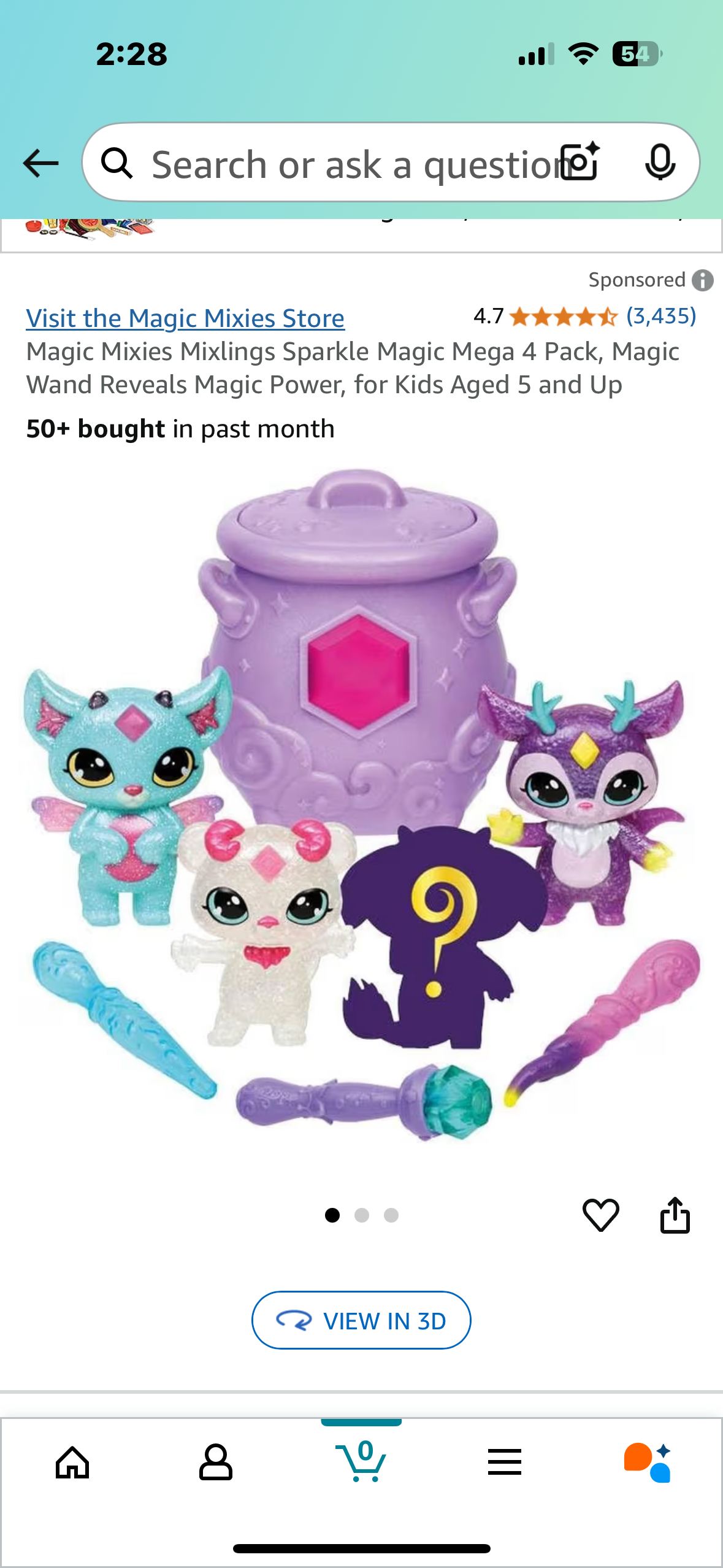 Magic Mixies Mixlings Sparkle Magic Mega 4 Pack, Magic Wand Reveals Magic Power, for Kids Aged 5 and Up