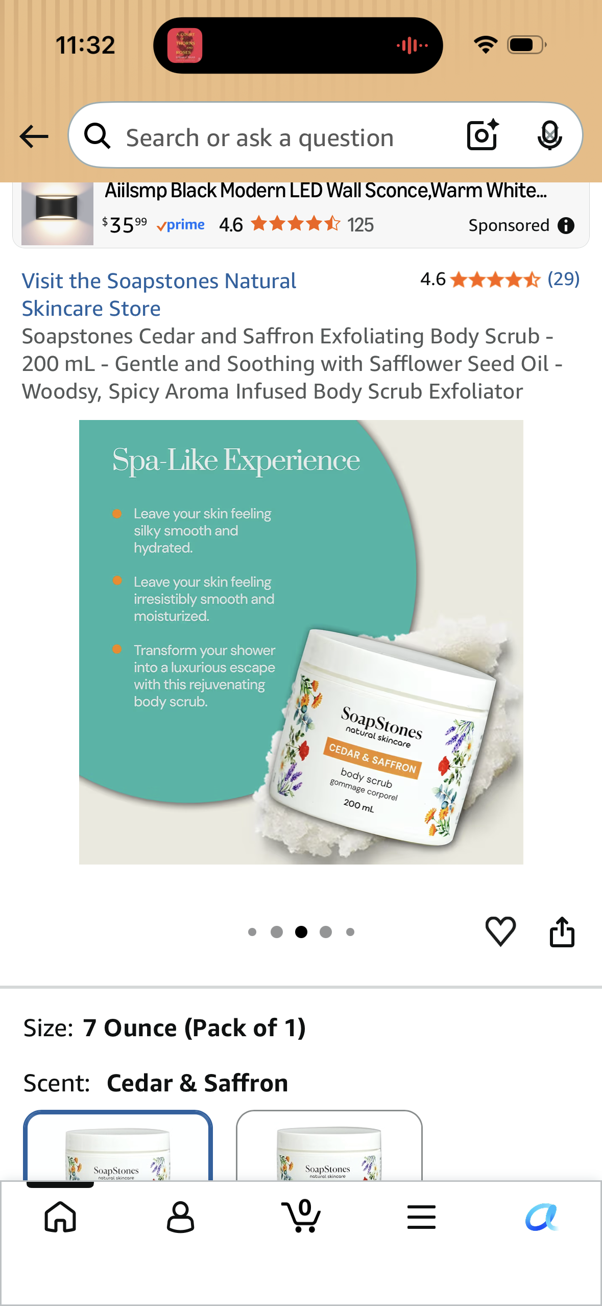 Soapstones Pure Lavender Exfoliating Body Scrub - 200 mL - Gentle and Soothing with Safflower Seed Oil - Essential Oil Infused Body Scrub Exfoliator