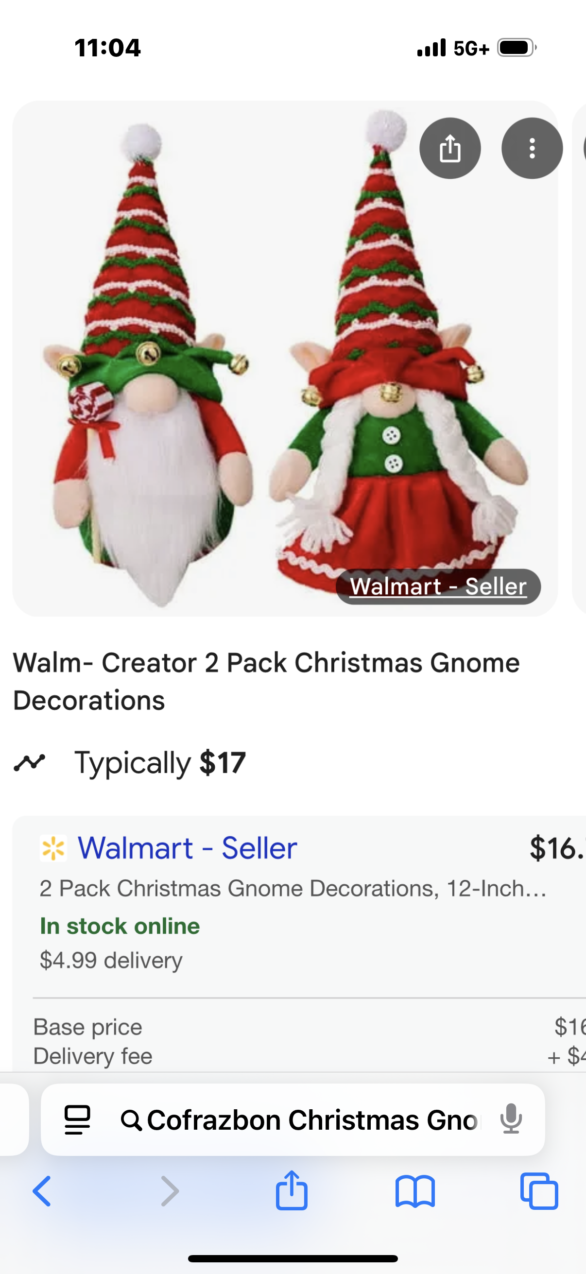 Cofrazbon Christmas Gnomes Decor 2Pcs Handmade Swedish Tomte Elf Doll with Dangling Legs Santa Plush Gnome Christmas Decoration for Home Holiday Party Gifts