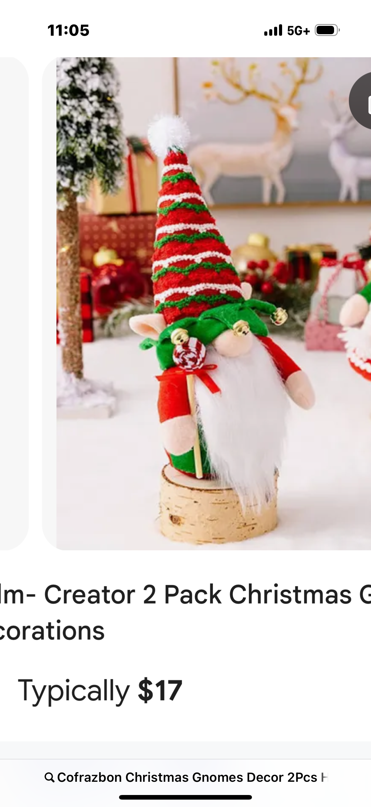 Cofrazbon Christmas Gnomes Decor 2Pcs Handmade Swedish Tomte Elf Doll with Dangling Legs Santa Plush Gnome Christmas Decoration for Home Holiday Party Gifts