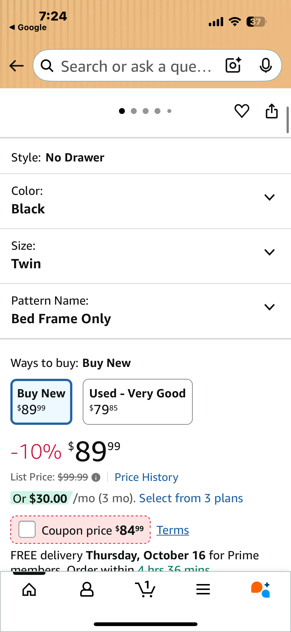Twin Size Bed Frame with USB Charging Station, LED Bed Frame with Storage Headboard, Black Metal Platform Bed with Under Bed Storage, No Box Spring Needed, Noise Free (B1107)