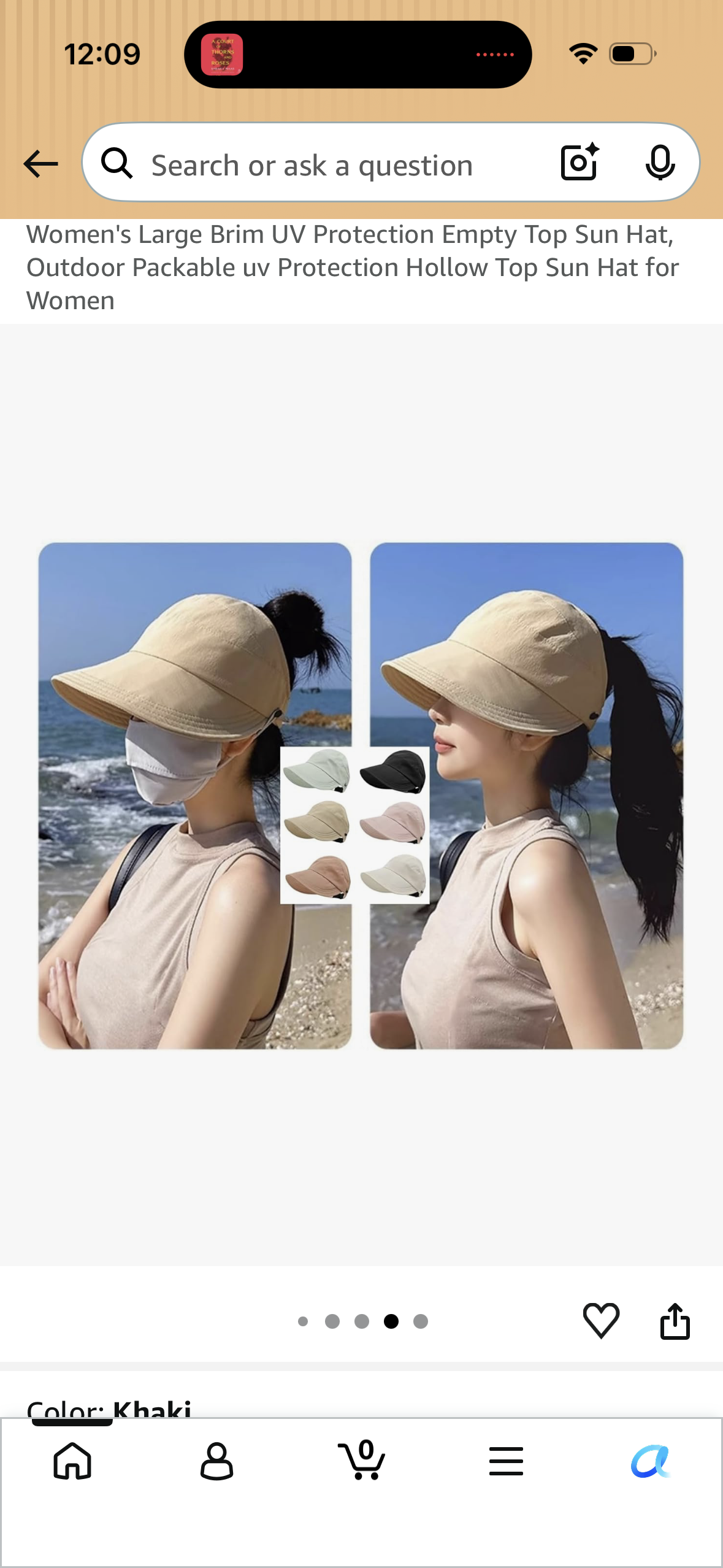 Women's Large Brim UV Protection Empty Top Sun Hat, Outdoor Packable uv Protection Hollow Top Sun Hat for Women