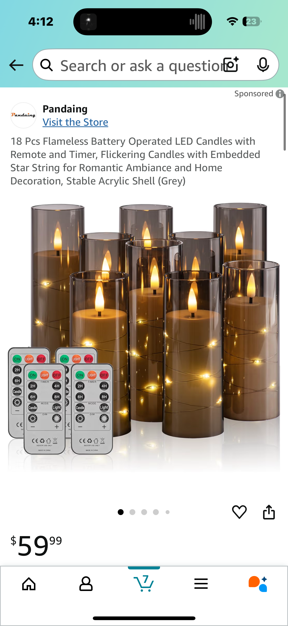 18 Pcs Flameless Battery Operated LED Candles with Remote and Timer, Flickering Candles with Embedded Star String for Romantic Ambiance and Home Decoration, Stable Acrylic Shell (Grey)