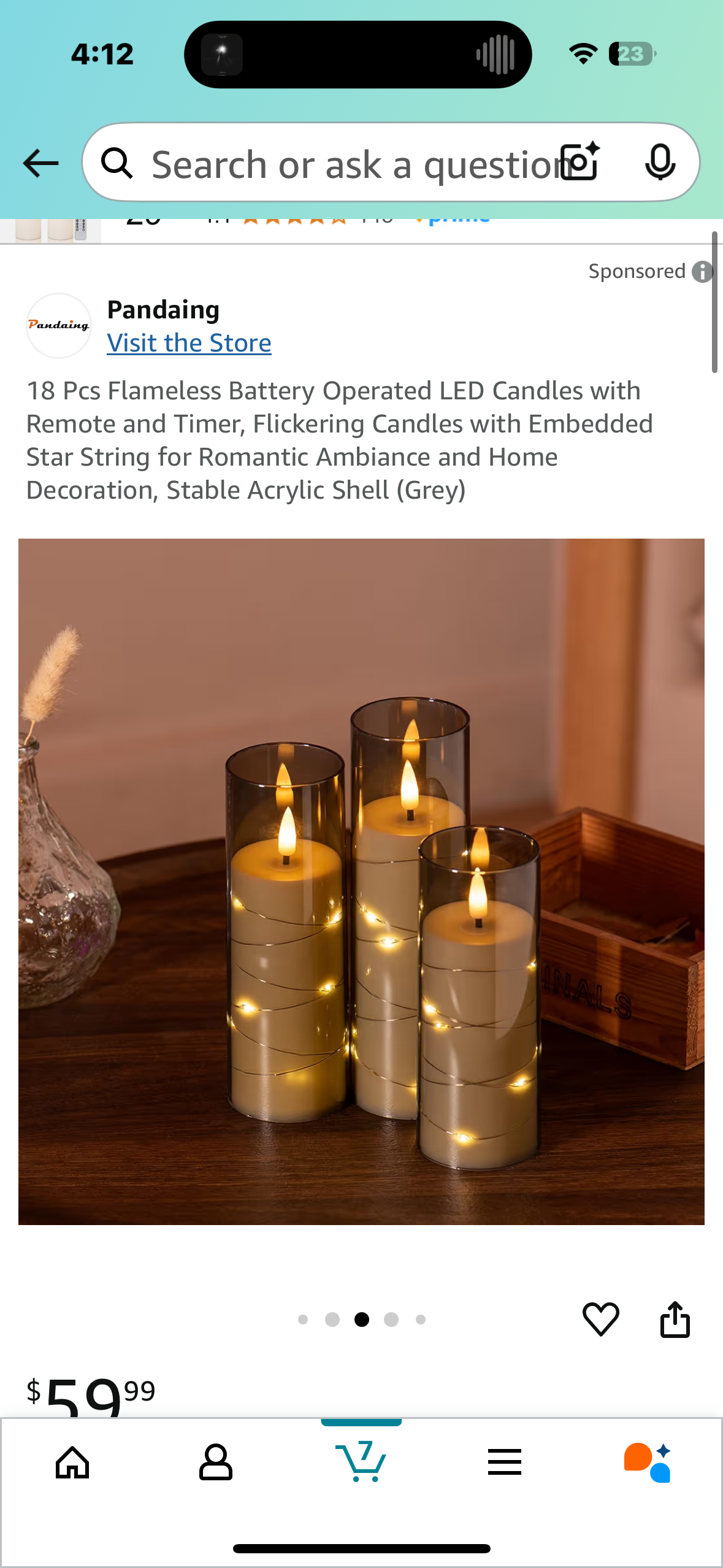 18 Pcs Flameless Battery Operated LED Candles with Remote and Timer, Flickering Candles with Embedded Star String for Romantic Ambiance and Home Decoration, Stable Acrylic Shell (Grey)