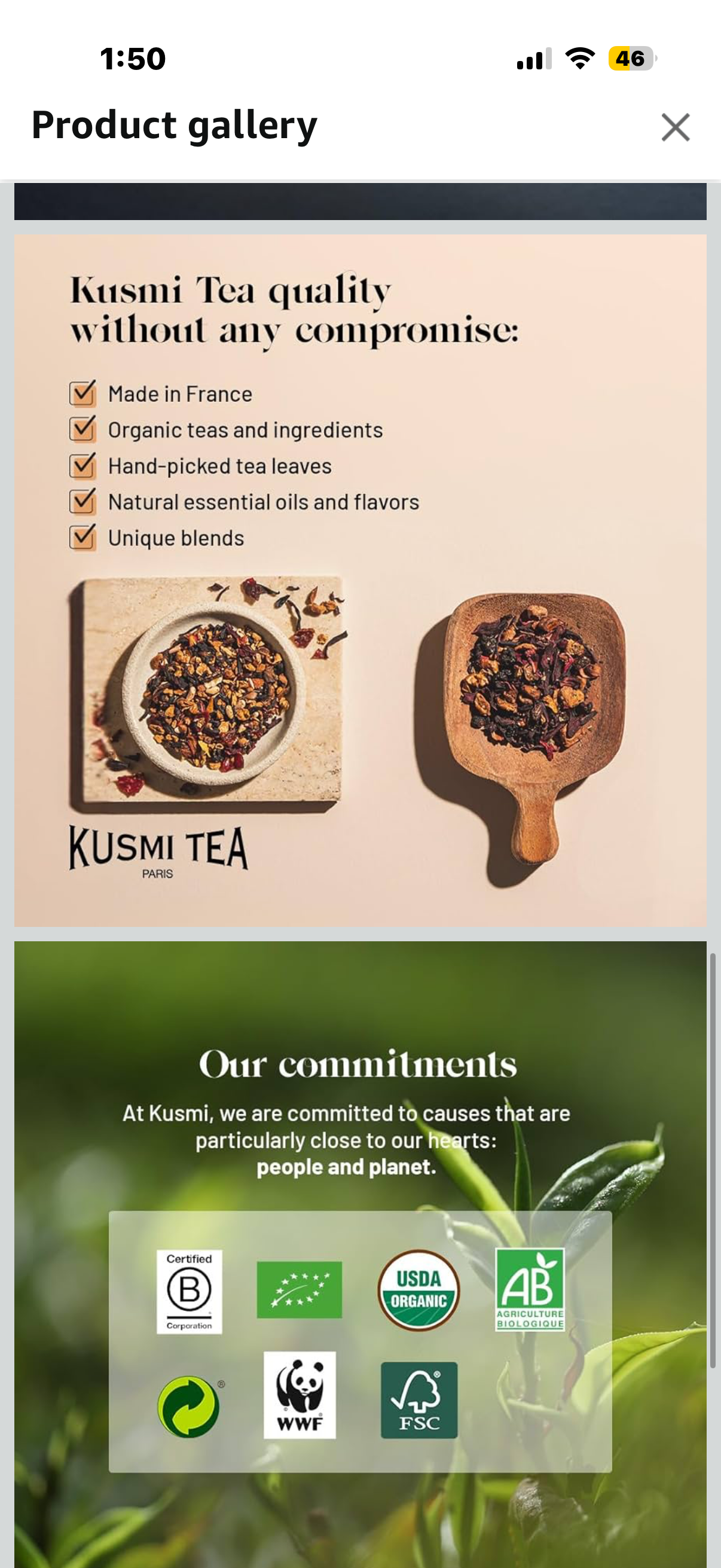 Kusmi Tea - Pack of 2 Boxes of Tea Bags - English Breakfast + Anastasia - Blend of Organic Asian Black Tea + Organic Black Tea with Bergamot and Orange Blossom - Earl Grey Tea - 2x20 Tea Bags
