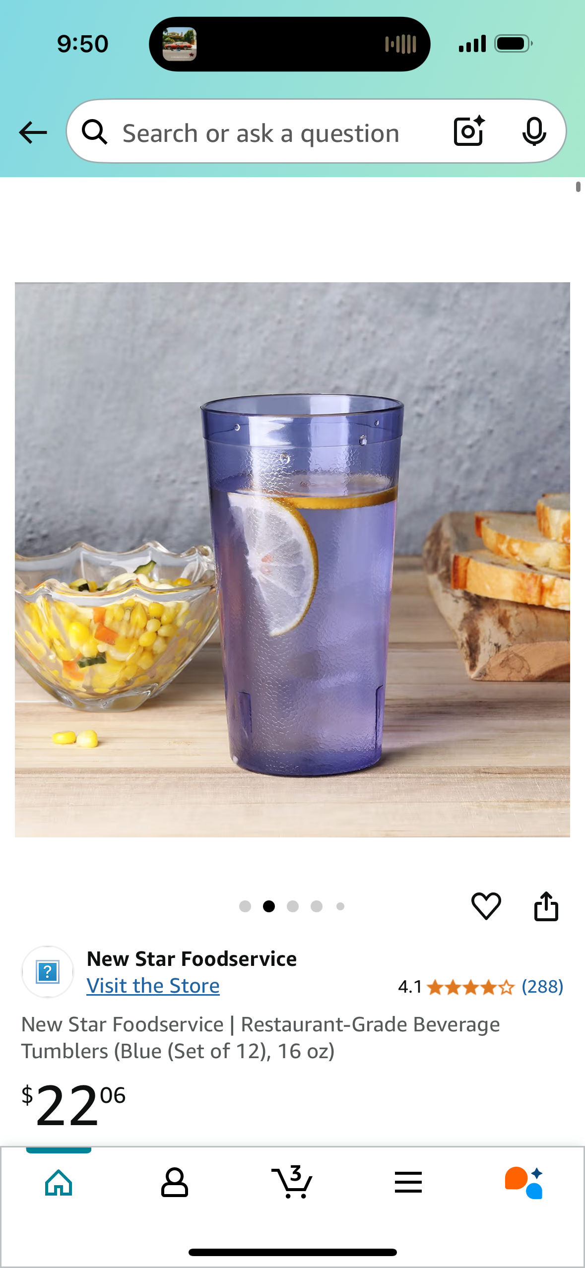 New Star Foodservice | Restaurant-Grade Beverage Tumblers (Blue (Set of 12), 16 oz)