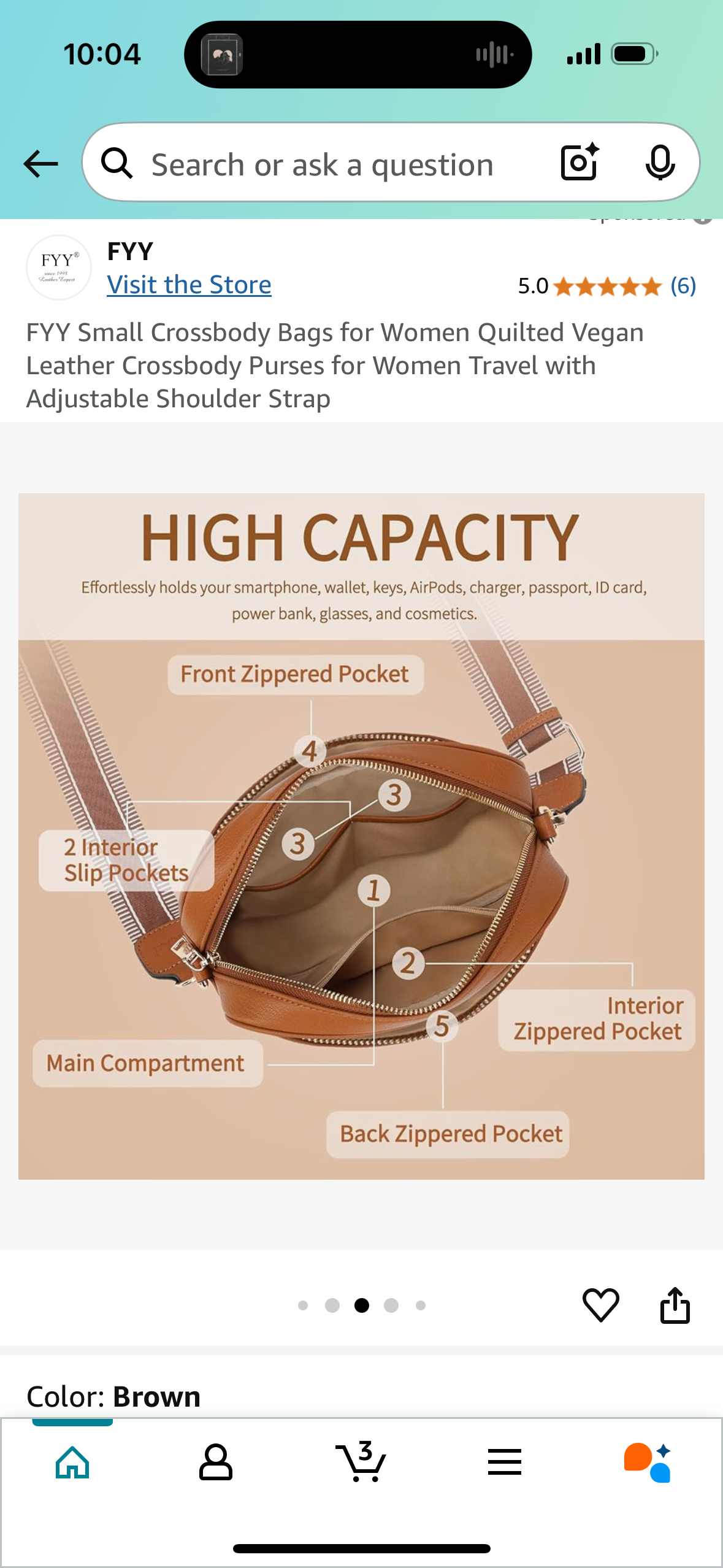 FYY Small Crossbody Bags for Women Quilted Vegan Leather Crossbody Purses for Women Travel with Adjustable Shoulder Strap