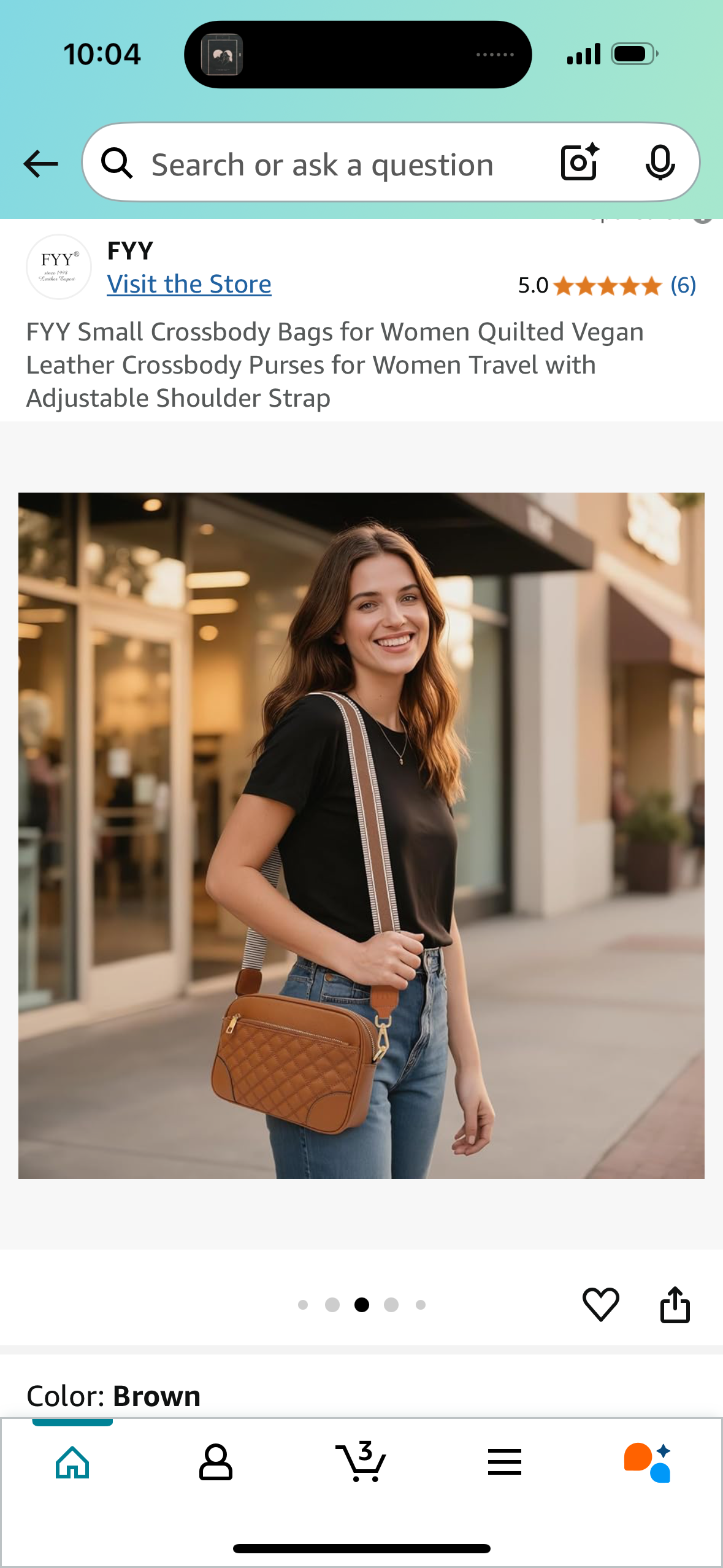 FYY Small Crossbody Bags for Women Quilted Vegan Leather Crossbody Purses for Women Travel with Adjustable Shoulder Strap