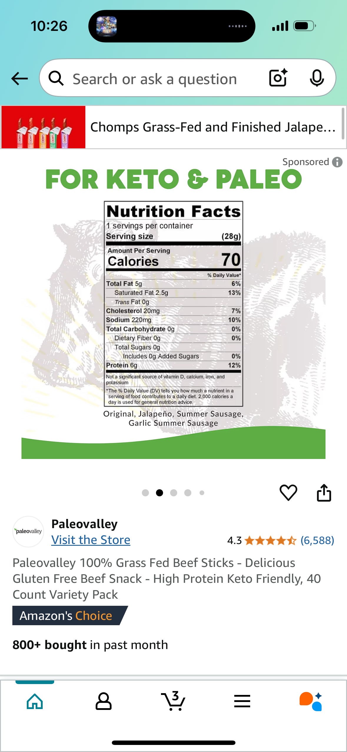Paleovalley 100% Grass Fed Beef Sticks - Delicious Gluten Free Beef Snack - High Protein Keto Friendly, 40 Count Variety Pack