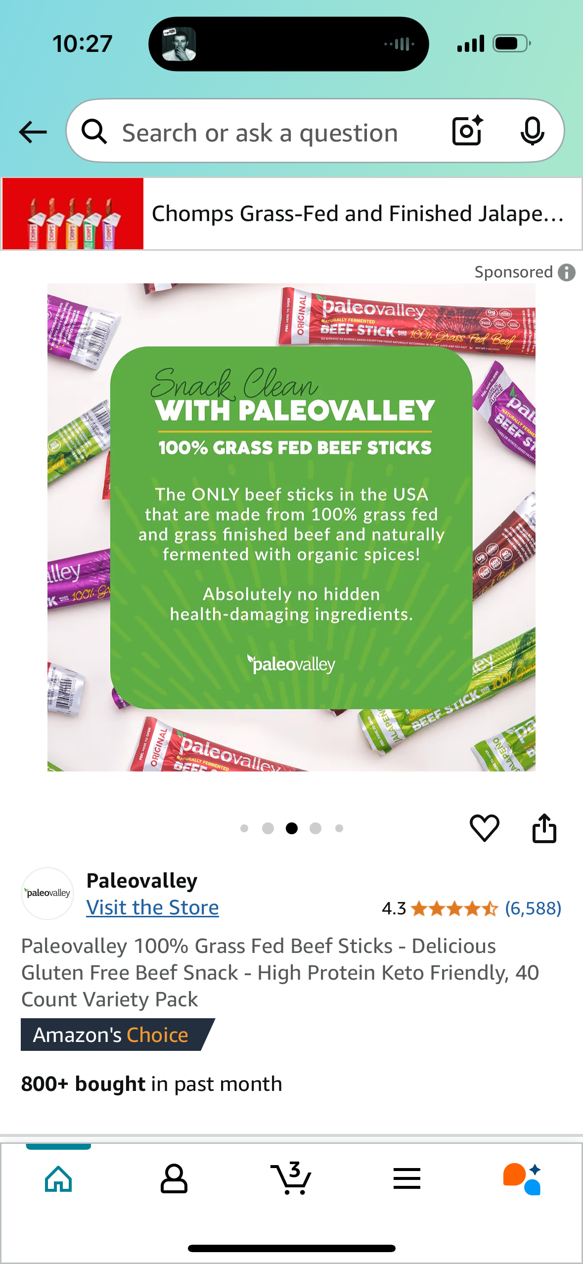 Paleovalley 100% Grass Fed Beef Sticks - Delicious Gluten Free Beef Snack - High Protein Keto Friendly, 40 Count Variety Pack