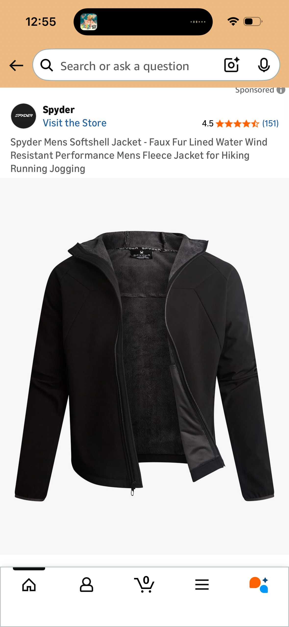 Spyder Mens Softshell Jacket - Faux Fur Lined Water Wind Resistant Performance Mens Fleece Jacket for Hiking Running Jogging