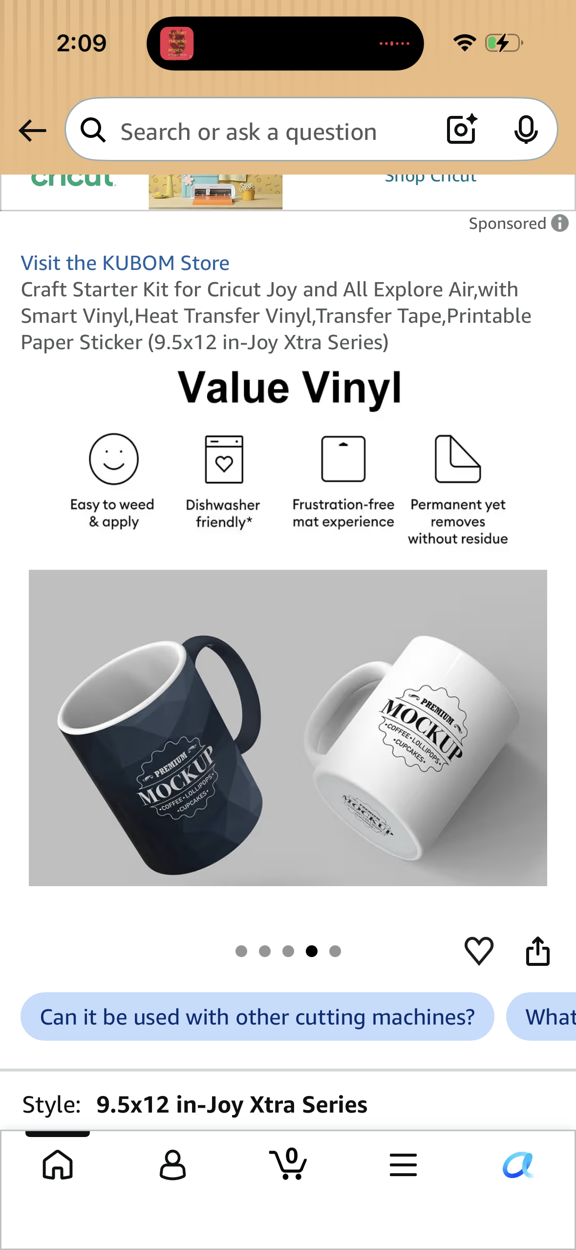 Craft Starter Kit for Cricut Joy and All Explore Air,with Smart Vinyl,Heat Transfer Vinyl,Transfer Tape,Printable Paper Sticker (9.5x12 in-Joy Xtra Series)