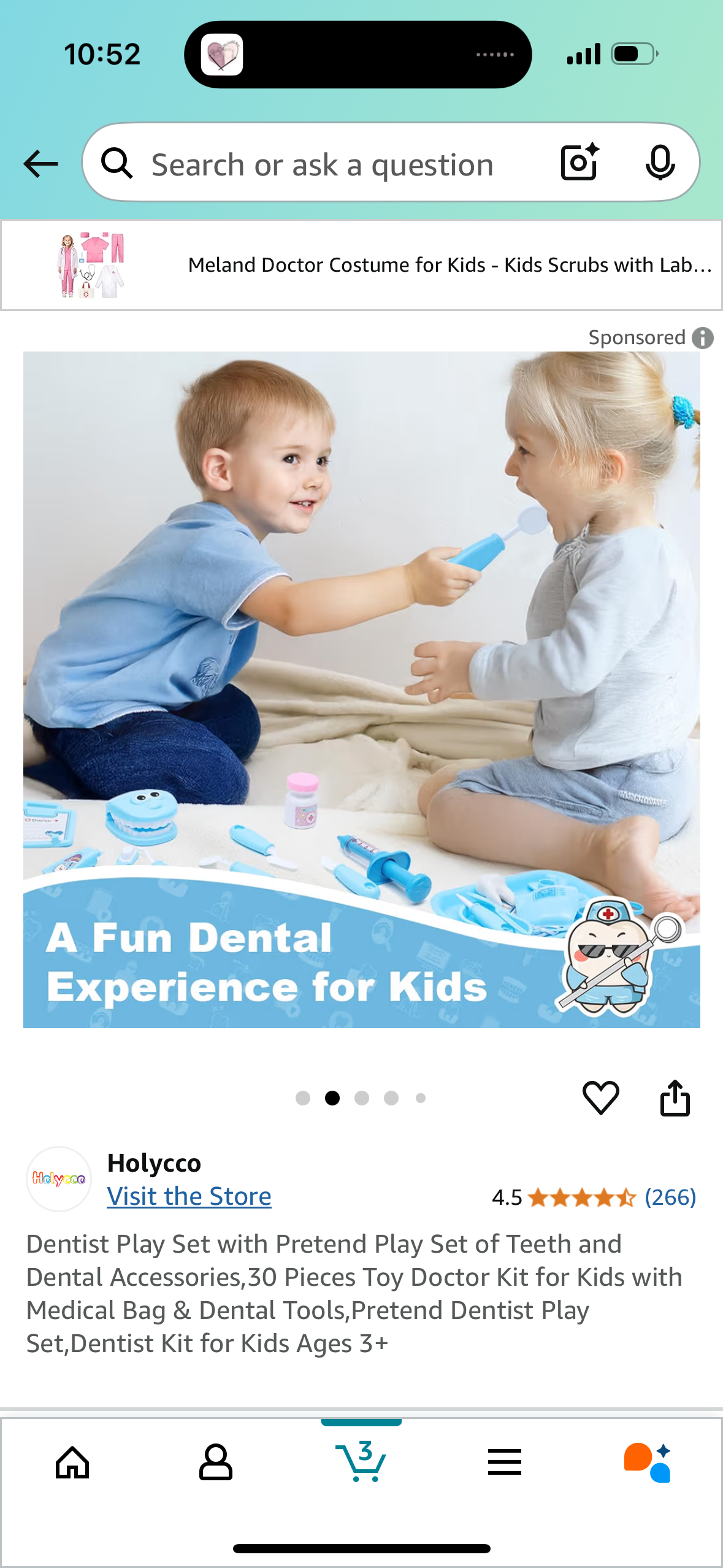 Dentist Play Set with Pretend Play Set of Teeth and Dental Accessories,30 Pieces Toy Doctor Kit for Kids with Medical Bag & Dental Tools,Pretend Dentist Play Set,Dentist Kit for Kids Ages 3+