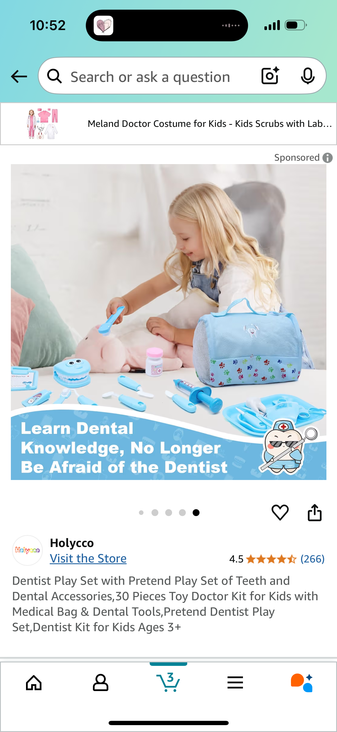 Dentist Play Set with Pretend Play Set of Teeth and Dental Accessories,30 Pieces Toy Doctor Kit for Kids with Medical Bag & Dental Tools,Pretend Dentist Play Set,Dentist Kit for Kids Ages 3+
