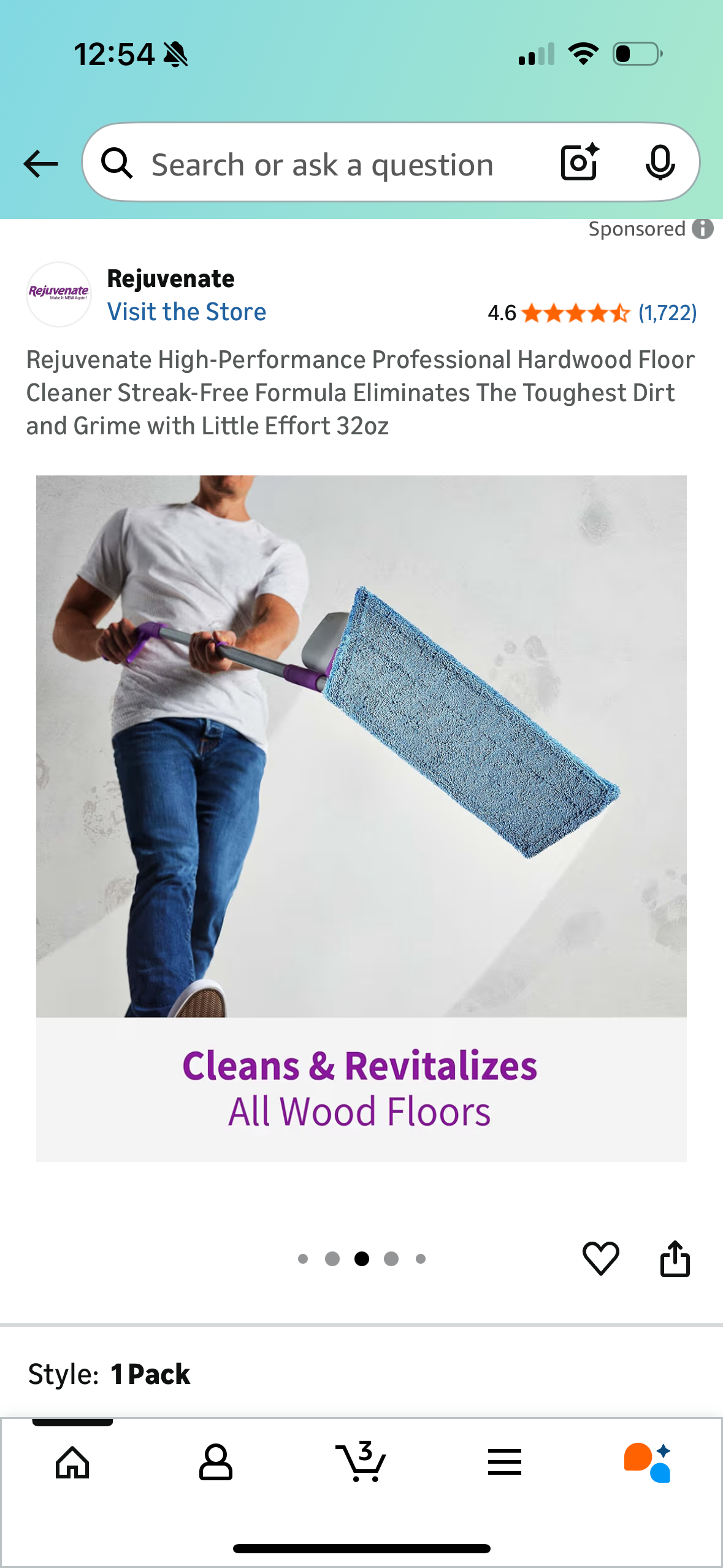 Rejuvenate High-Performance Professional Hardwood Floor Cleaner Streak-Free Formula Eliminates The Toughest Dirt and Grime with Little Effort 32oz