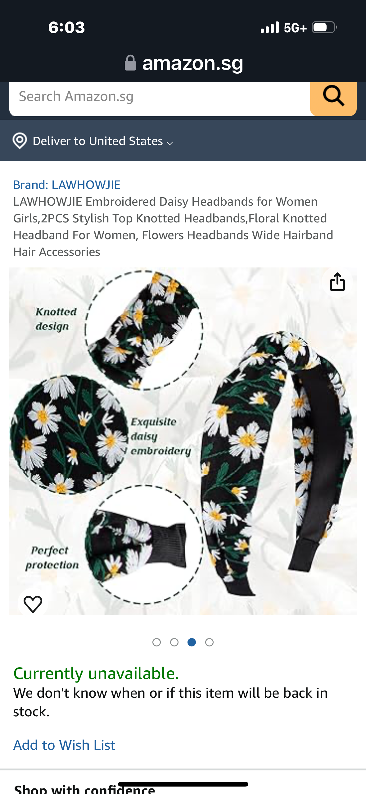 LAWHOWJIE Embroidered Daisy Headbands for Women Girls,2PCS Stylish Top Knotted Headbands,Floral Knotted Headband For Women, Flowers Headbands Wide Hairband Hair Accessories