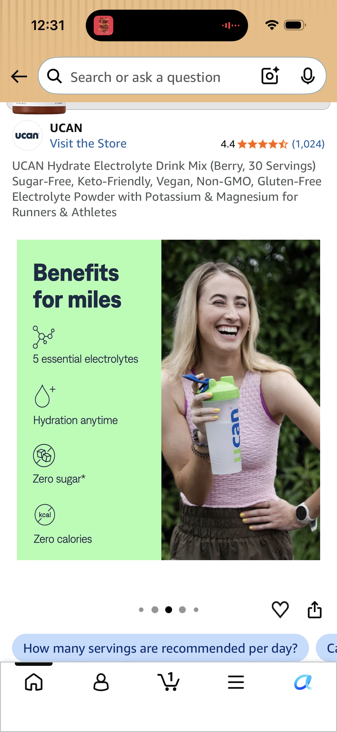 UCAN Hydrate Electrolyte Drink Mix (Berry, 30 Servings) Sugar-Free, Keto-Friendly, Vegan, Non-GMO, Gluten-Free Electrolyte Powder with Potassium & Magnesium for Runners & Athletes