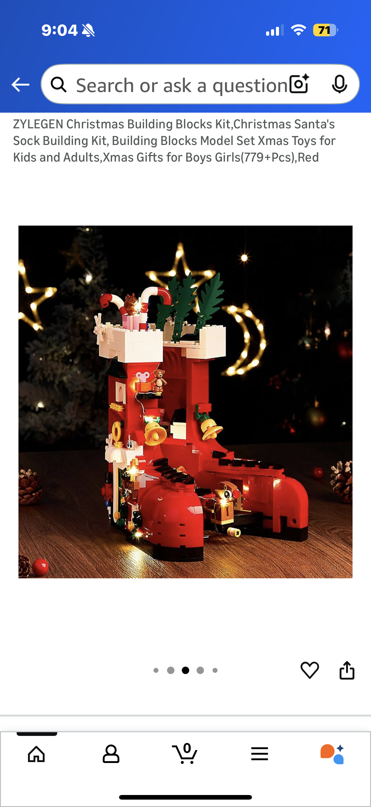 Christmas Building Blocks Kit,Christmas Santa's Sock Building Kit, Building Blocks Model Set Xmas Toys for Kids and Adults,Xmas Gifts for Boys Girls(779+Pcs),Red